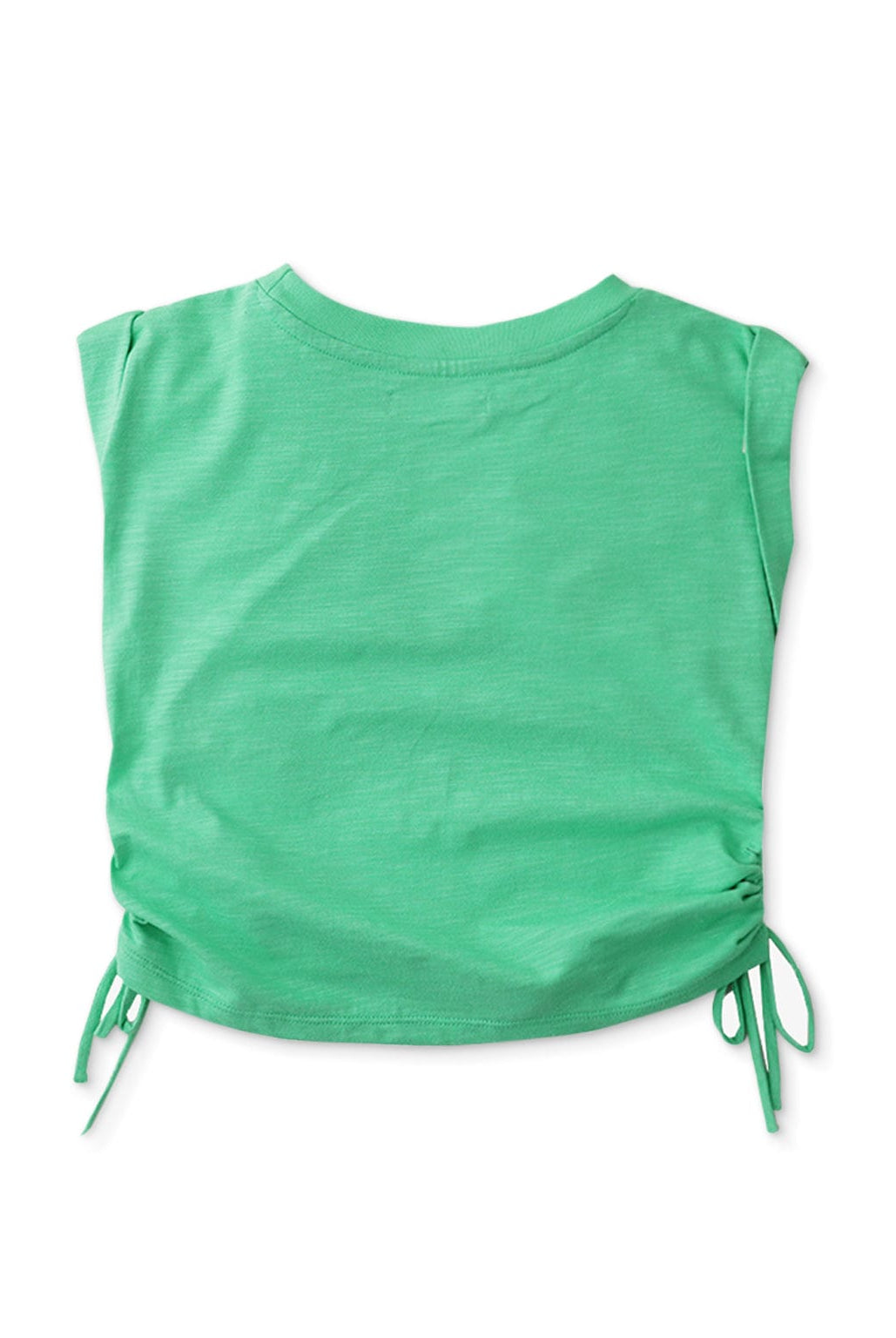 جينجرسنابس بلوزة بناتي سادة برباطين جانبيين بدون كم أخضر