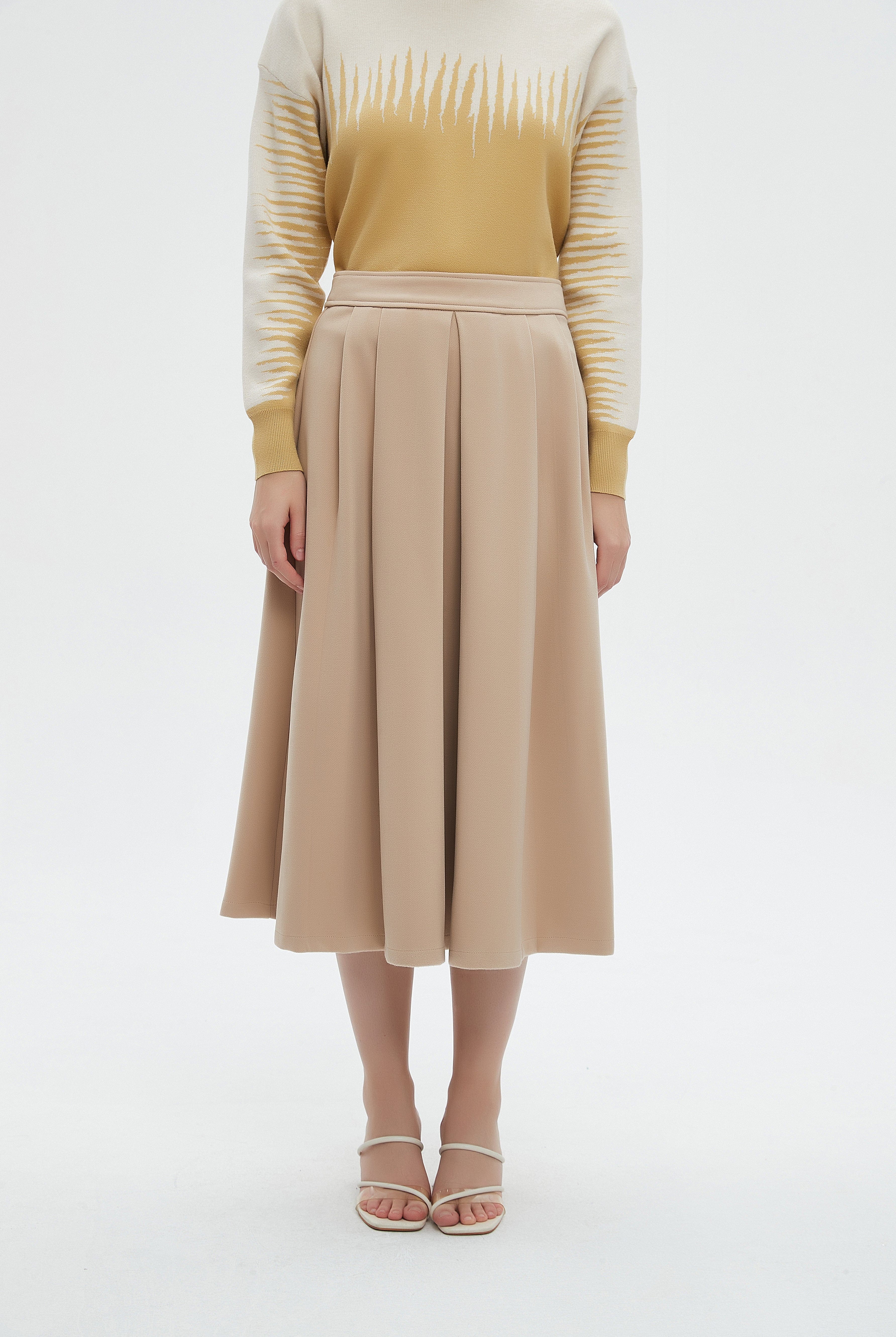 ميكا تنورة ميدي سادة نسائية بقصة كشكش