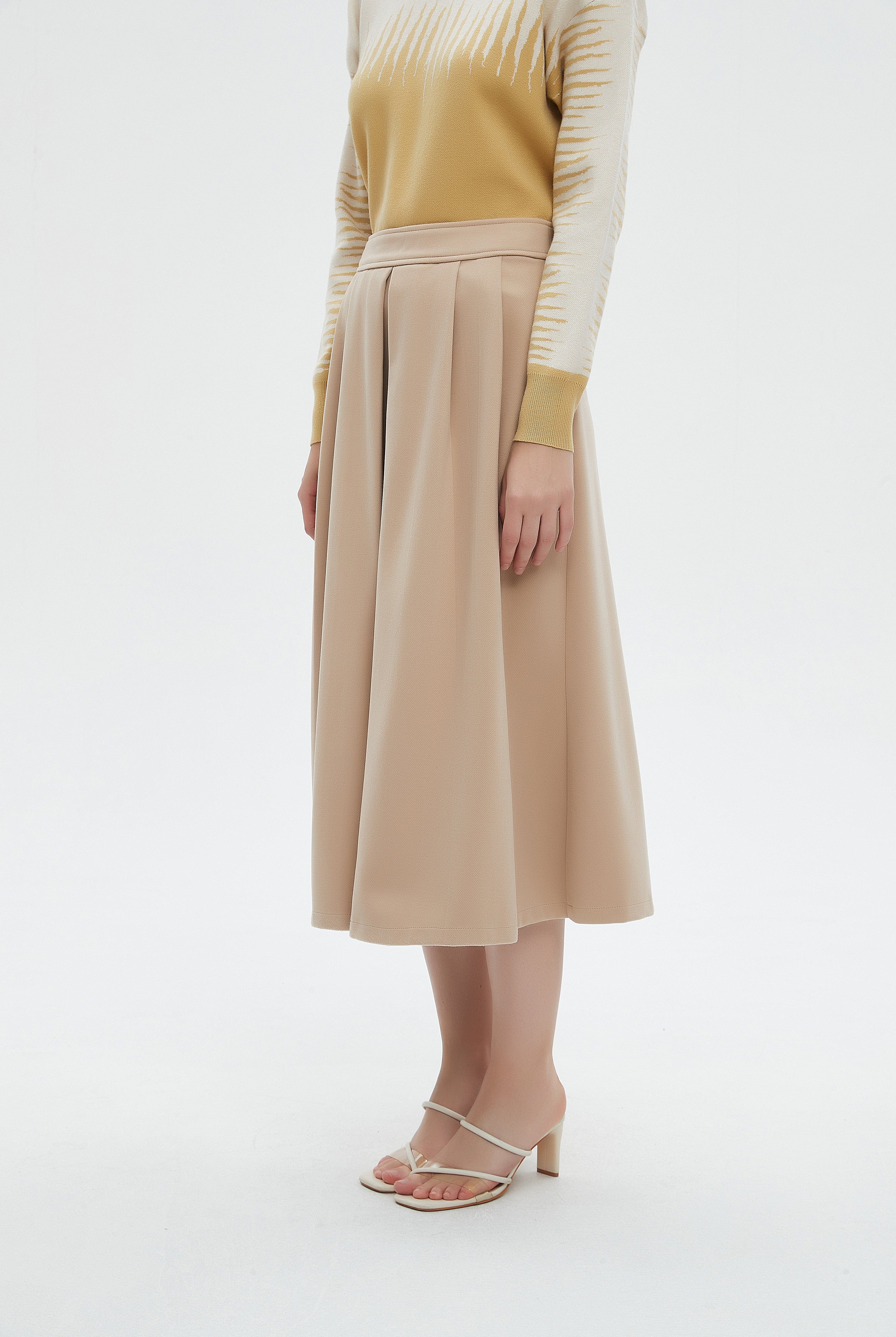 ميكا تنورة ميدي سادة نسائية بقصة كشكش