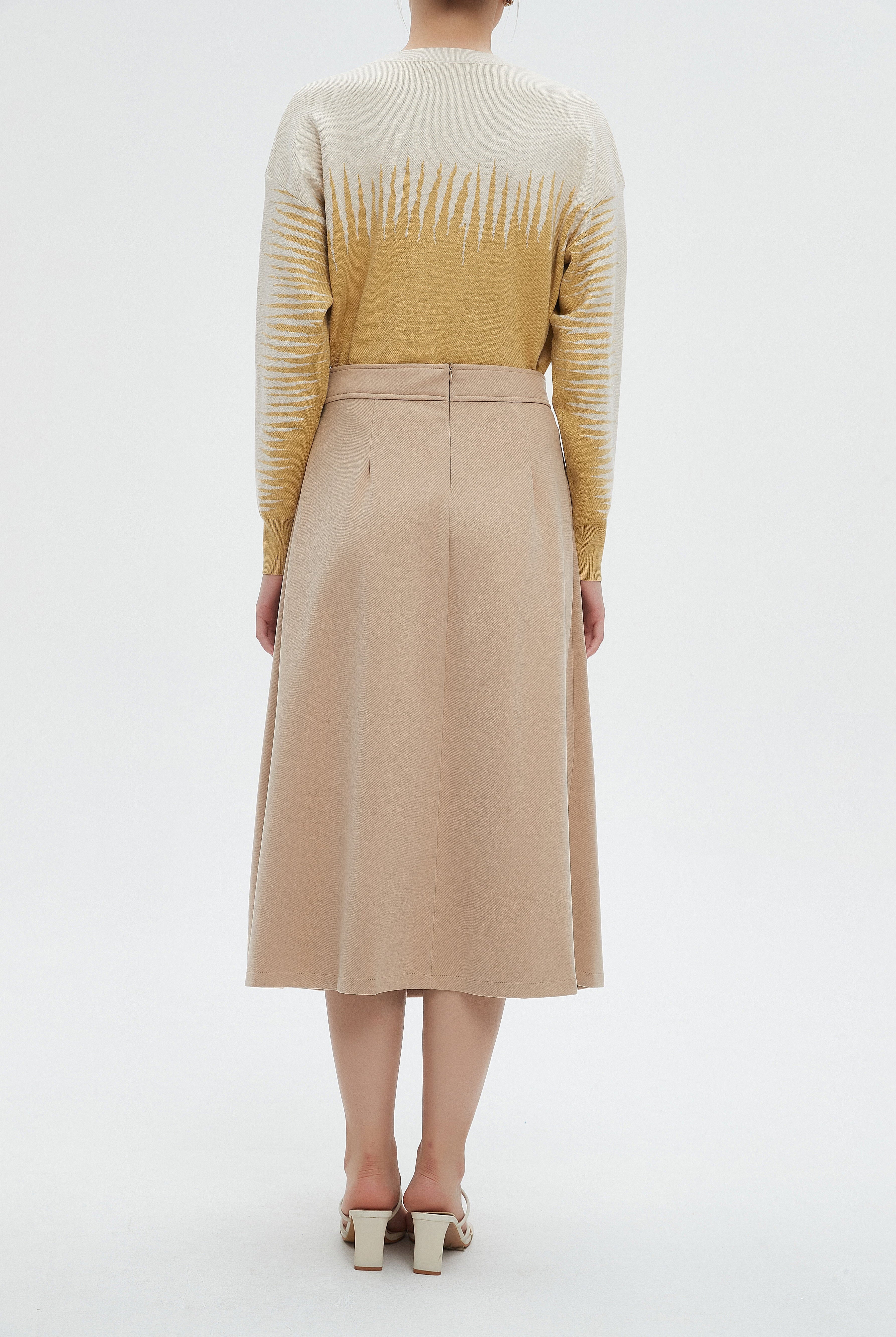 ميكا تنورة ميدي سادة نسائية بقصة كشكش