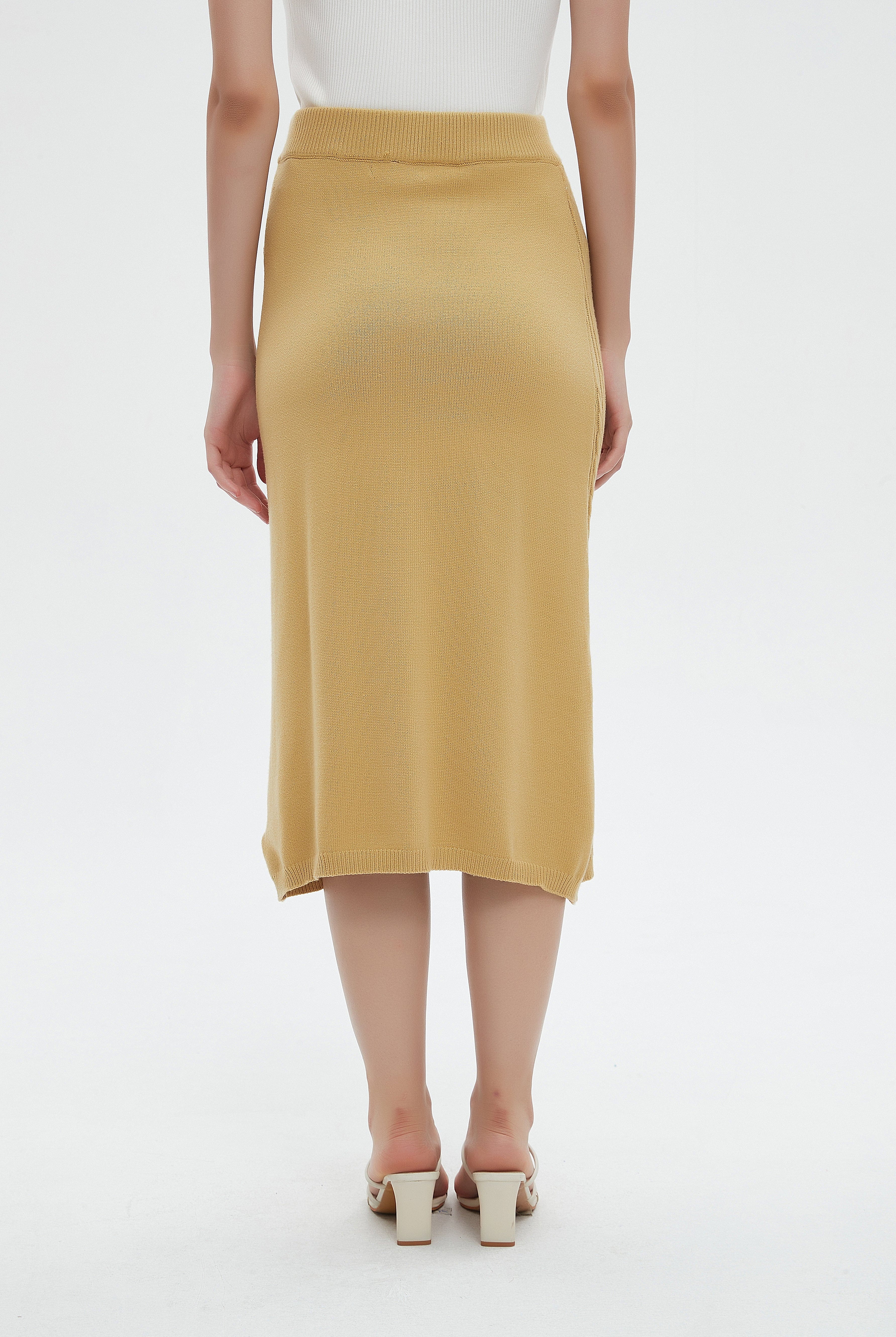 ميكا تنورة ميدي نسائية محفرة بالطول