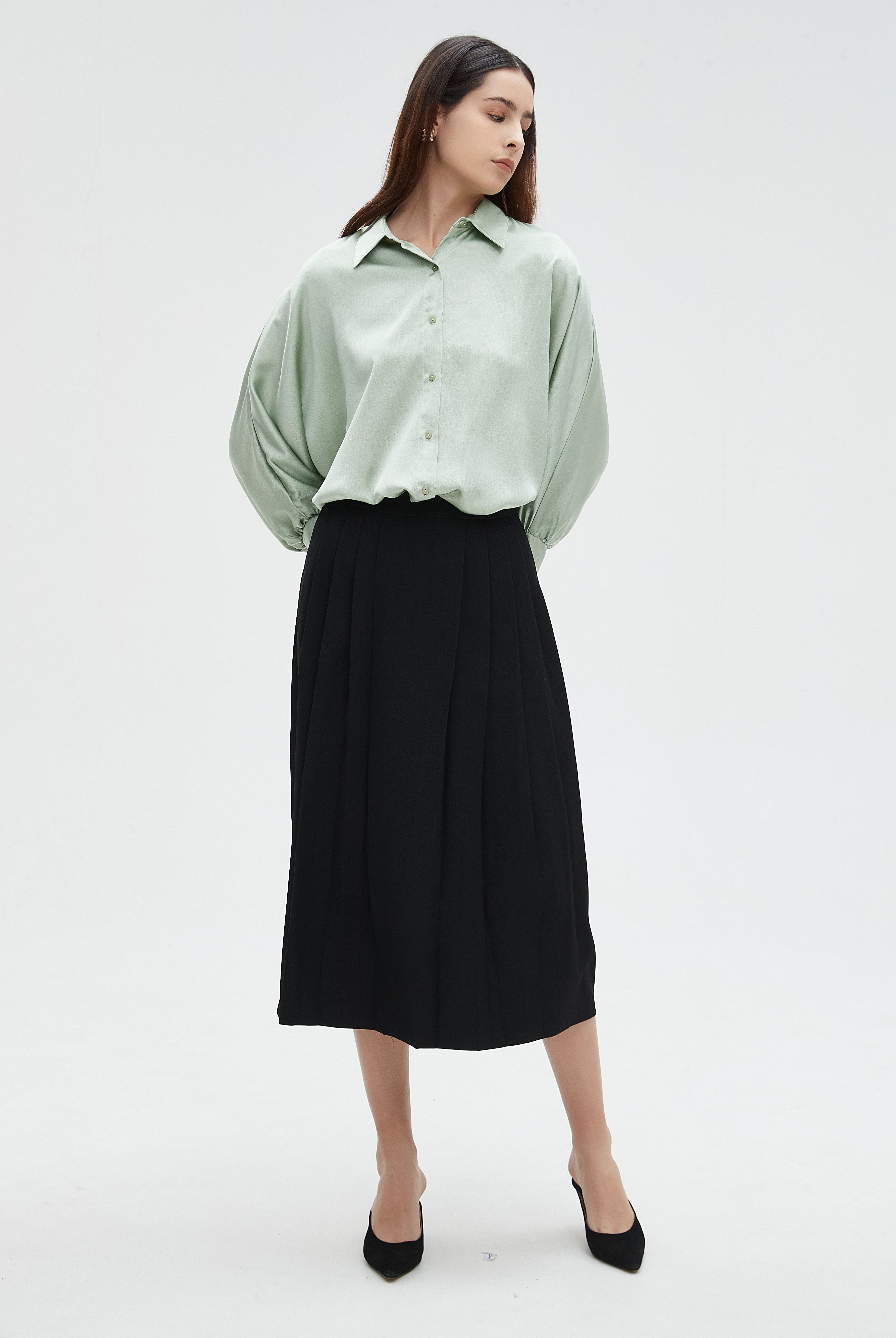 نتشي بلوزة نسائي واسعه بكم وازرار وفتحتين من الجنب