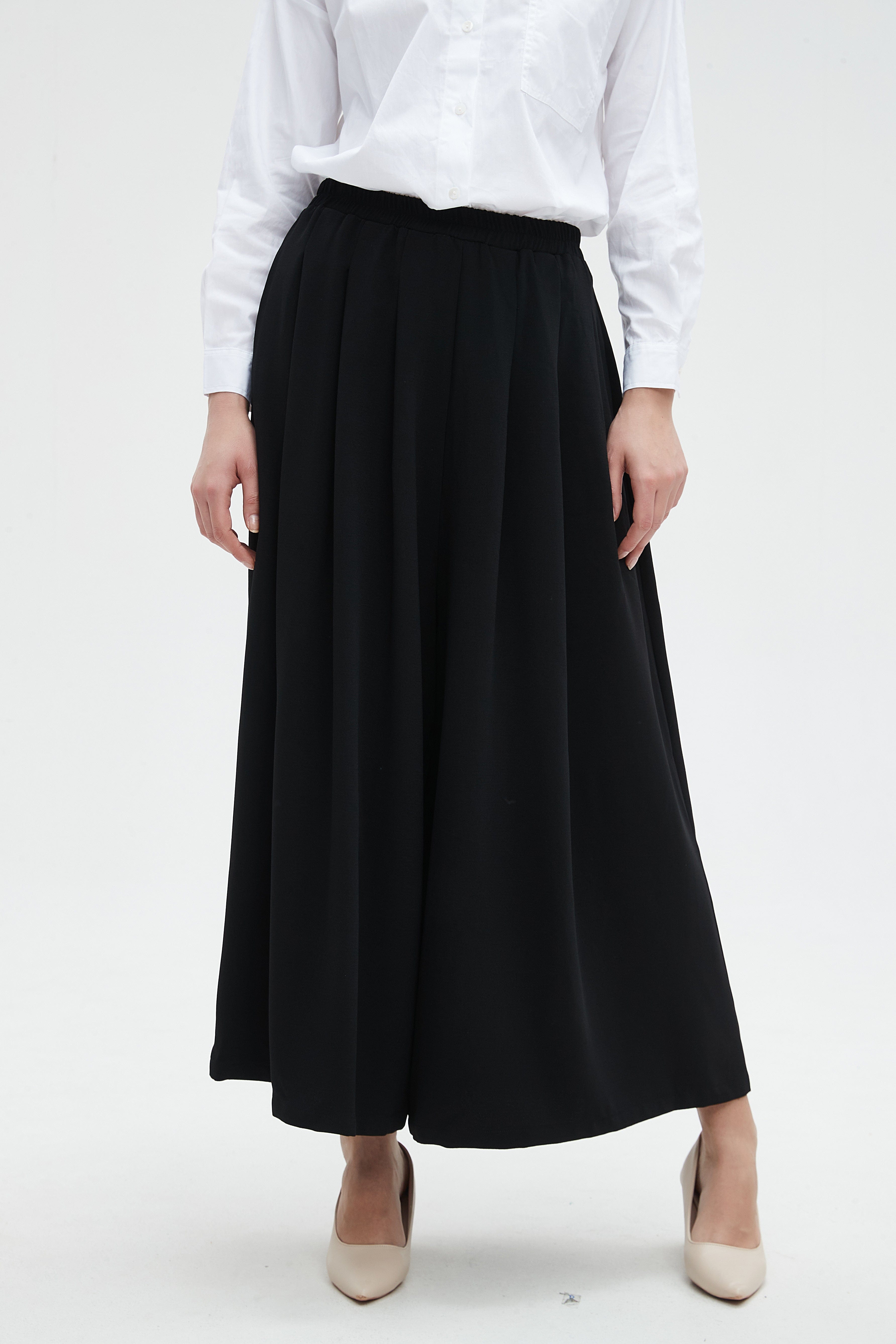 نتشي بنطلون تنورة نسائي ساده واسع