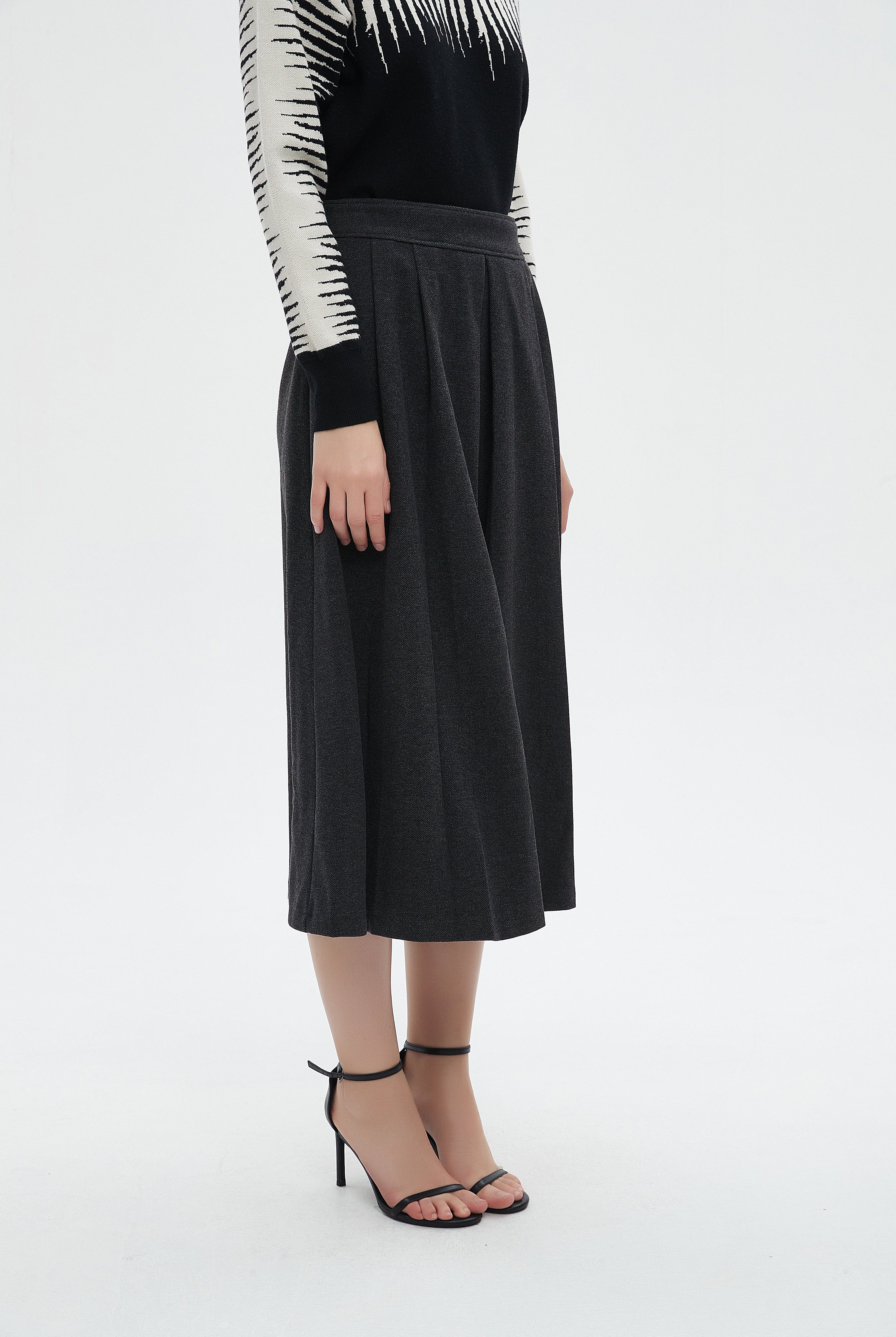 ميكا تنورة ميدي سادة نسائية بقصة كشكش