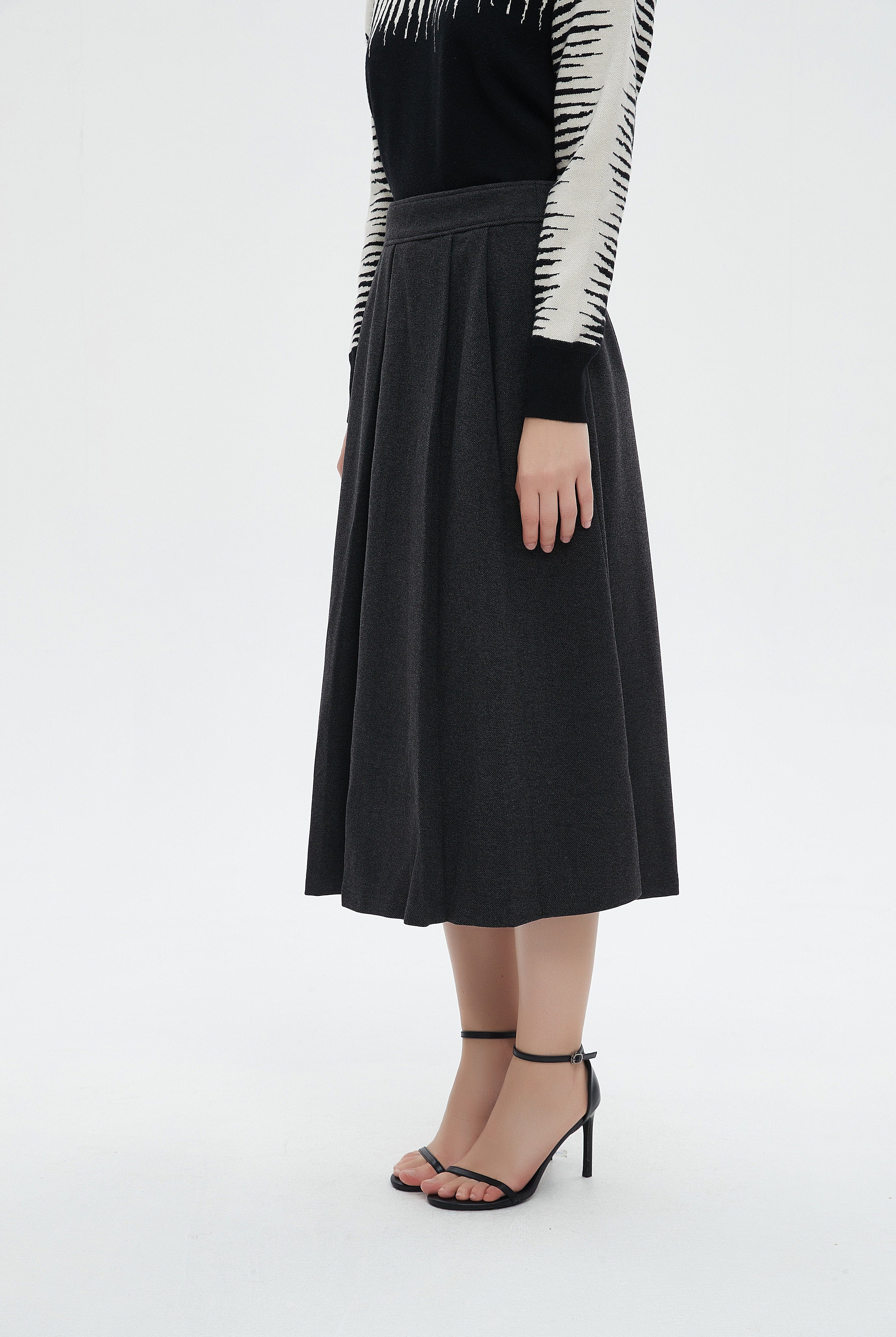 ميكا تنورة ميدي سادة نسائية بقصة كشكش