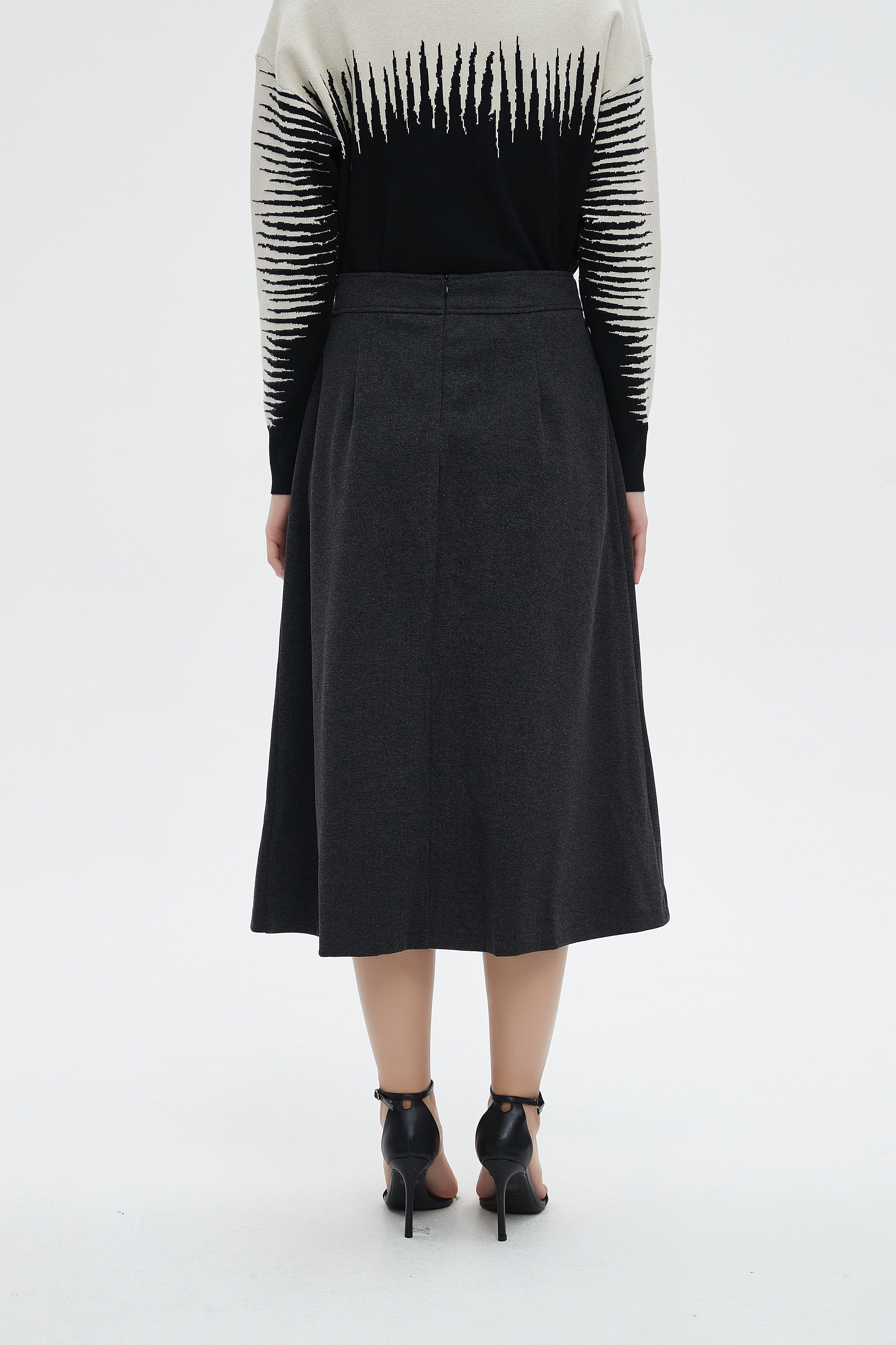 ميكا تنورة ميدي سادة نسائية بقصة كشكش