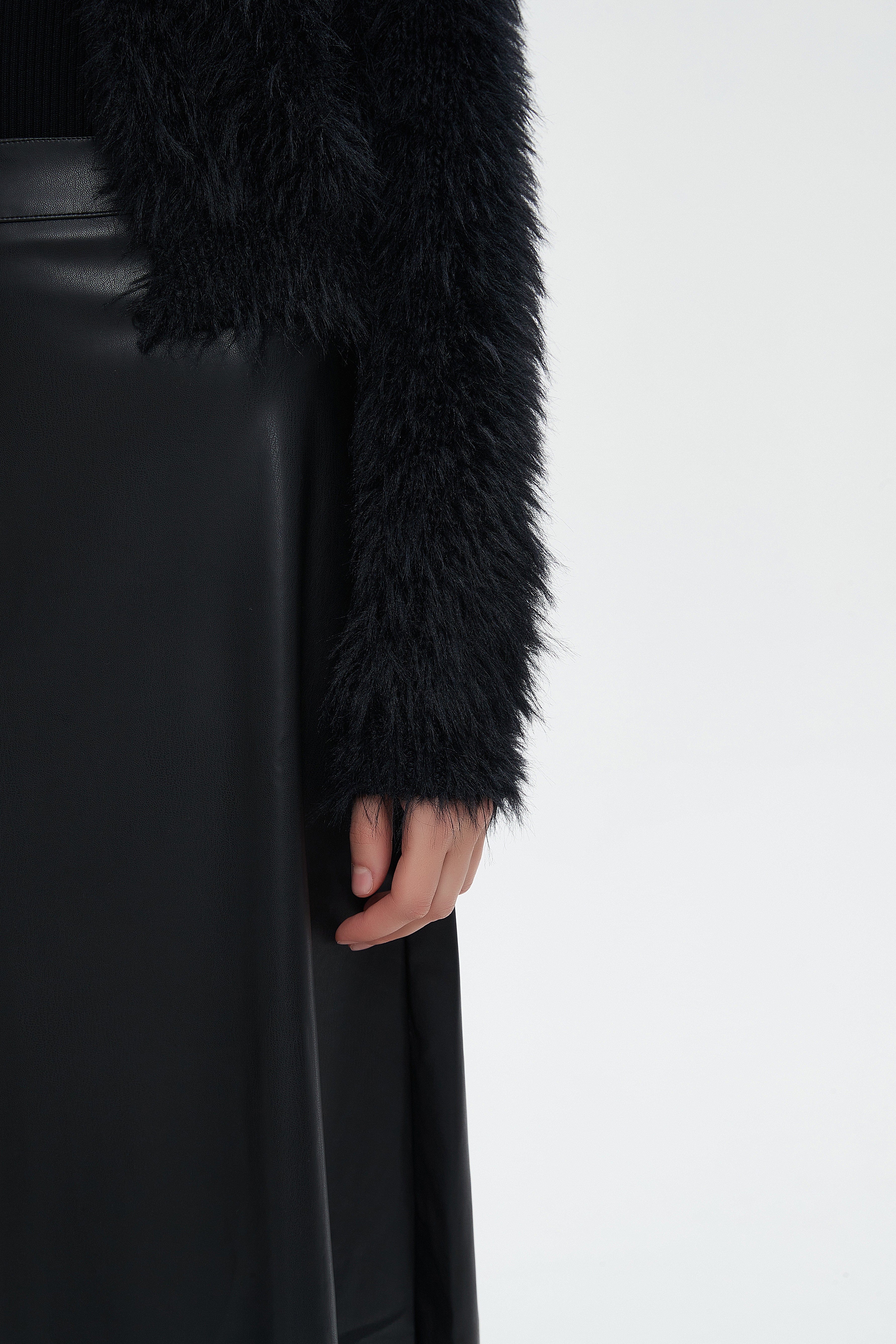 ميكا كارديجان نسائي شتوى بأكمام طويلة ورقبة دائرية