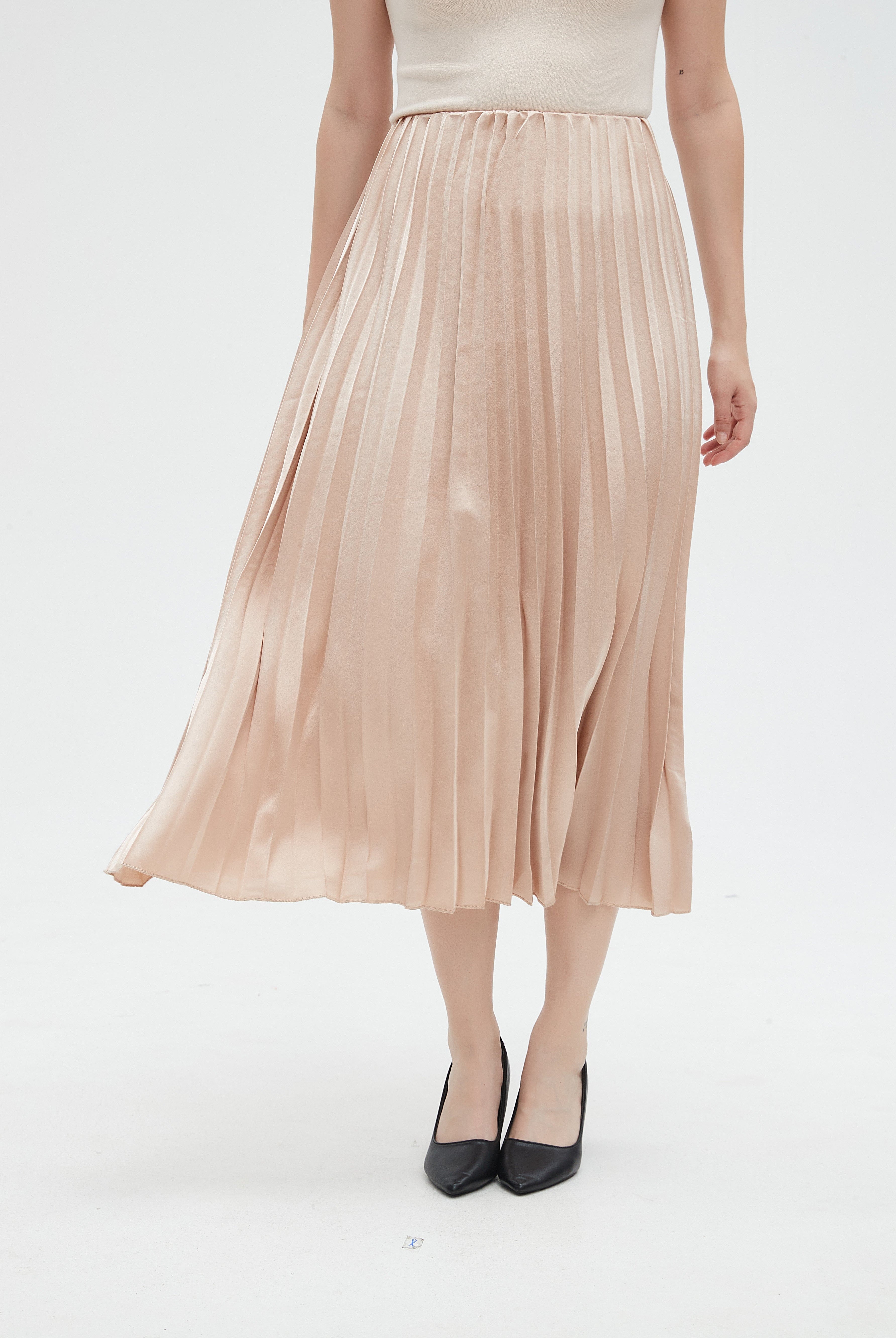 نتشي تنورة نسائي ميدي ساده مضلعة