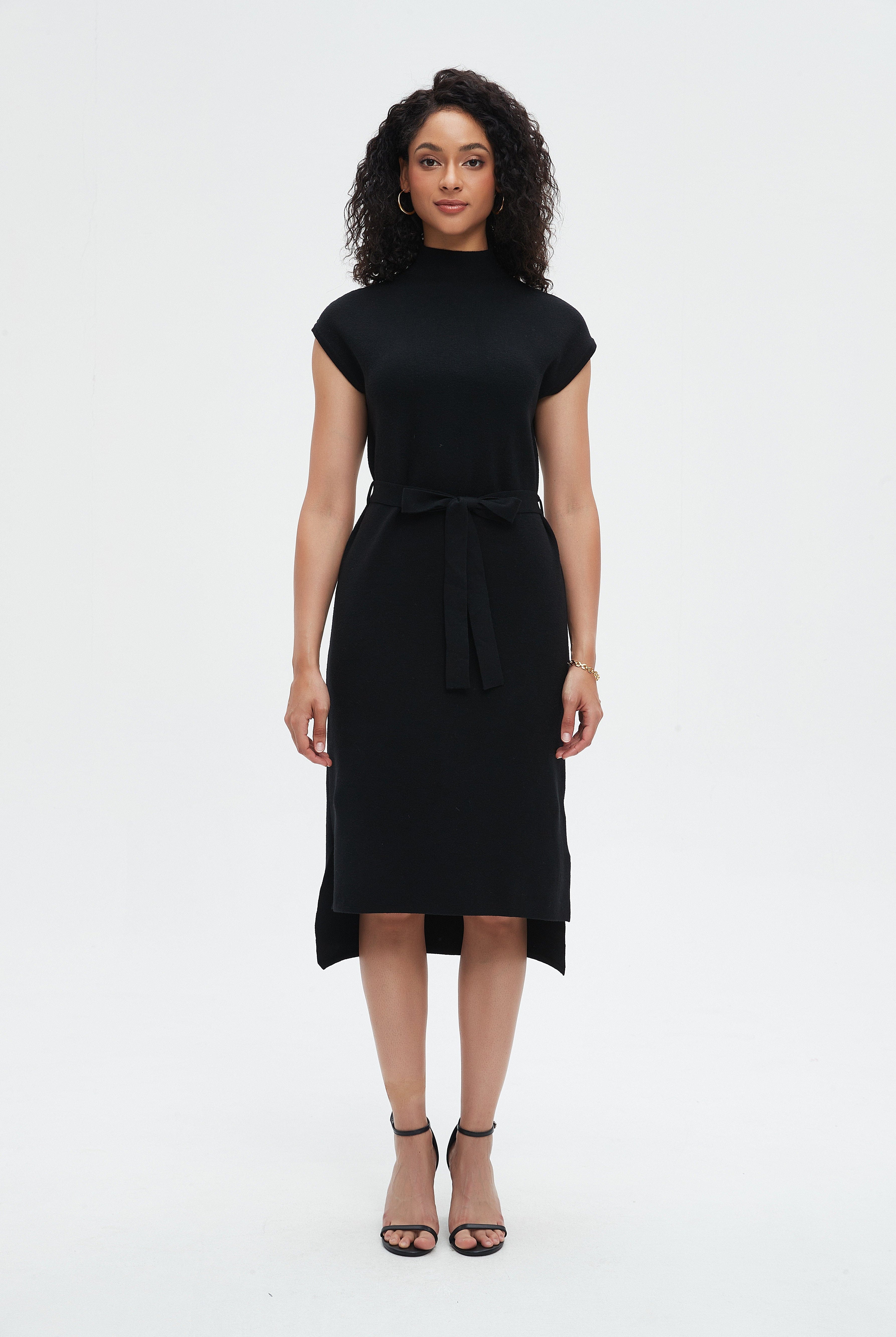 نتشي فستان نسائي ميدي بحزام عالخصر