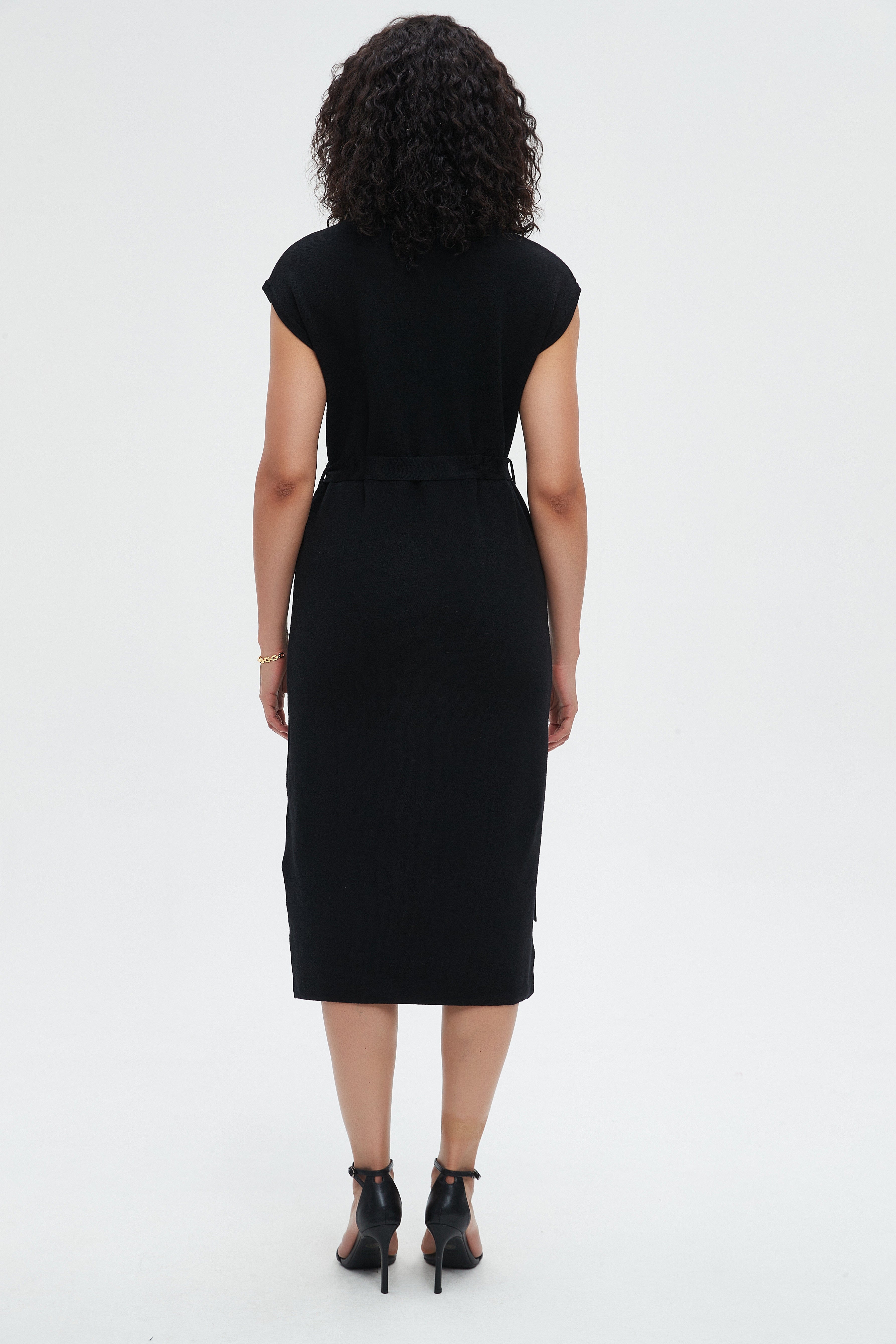 نتشي فستان نسائي ميدي بحزام عالخصر