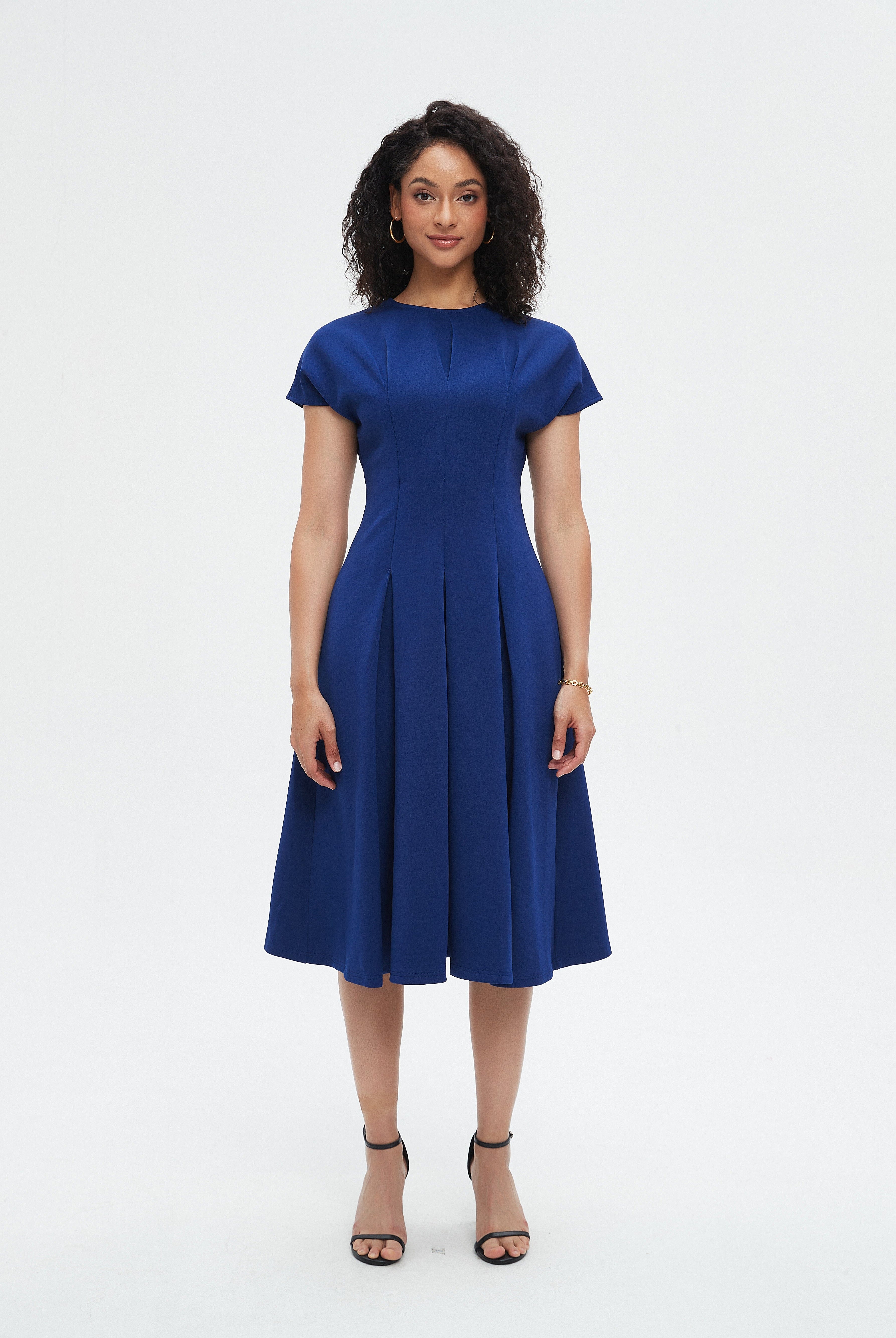 نتشي فستان نسائي ميدي بكشكش