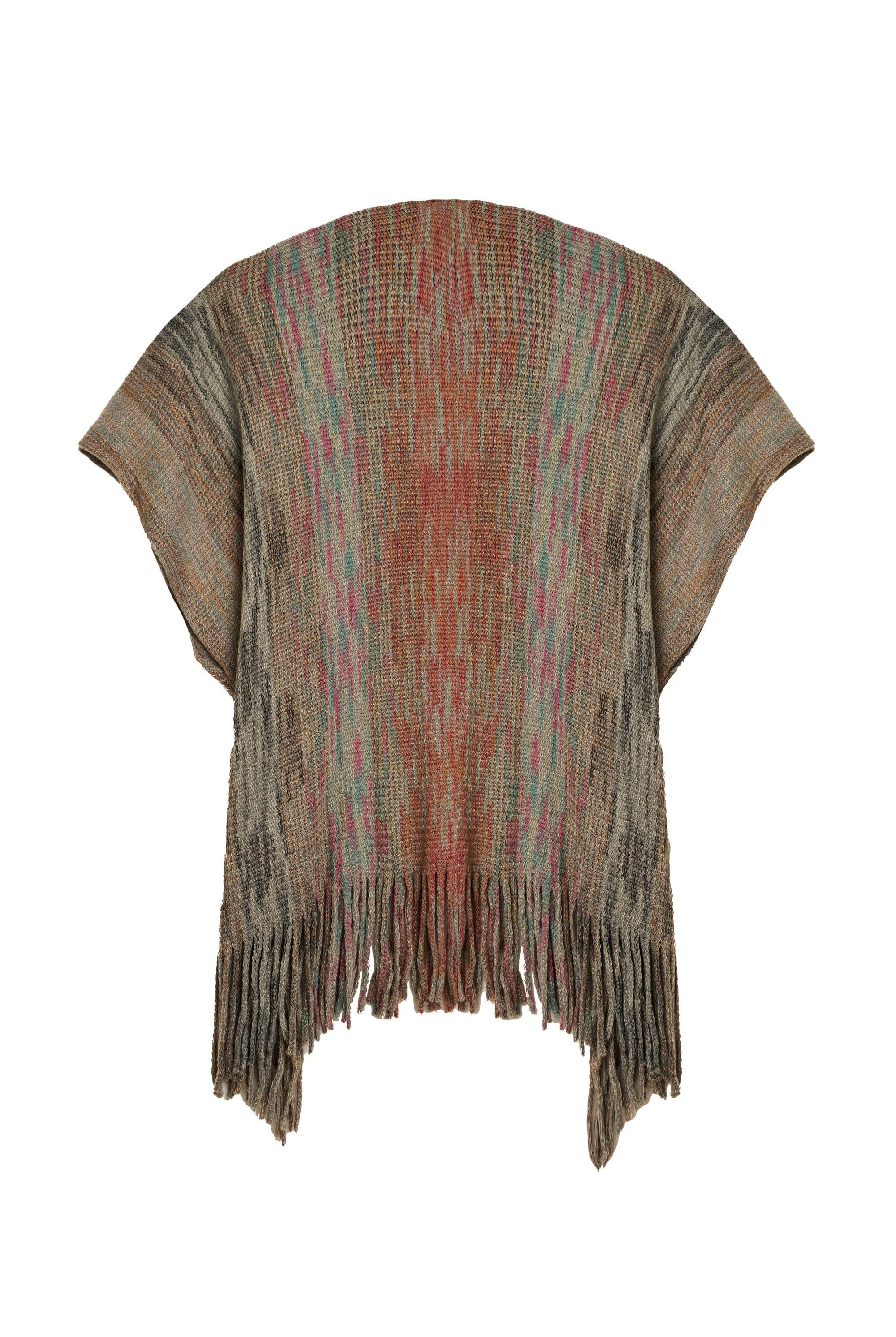 نتشي وشاح منقوش ملون قصير