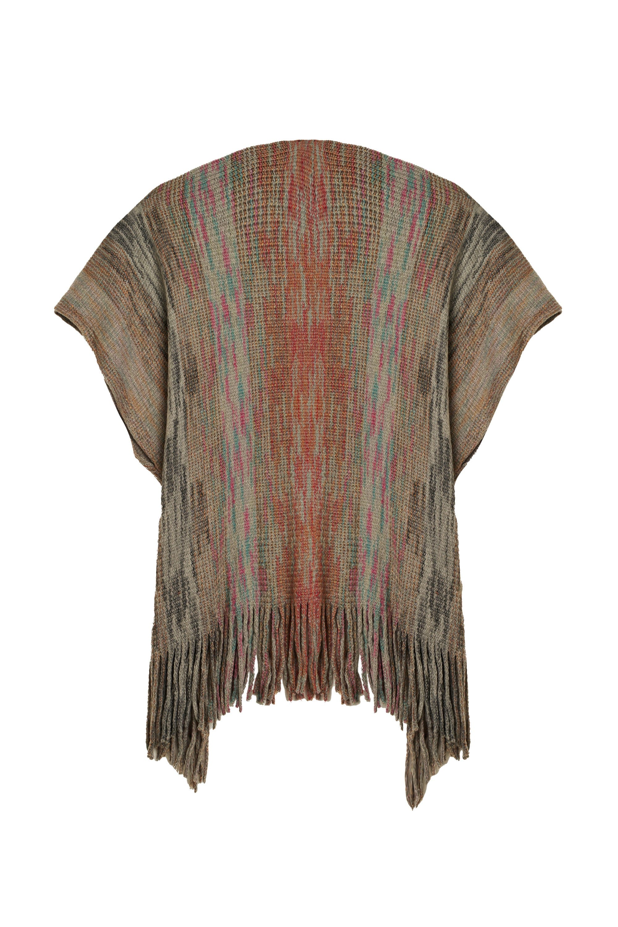 نتشي وشاح منقوش ملون قصير