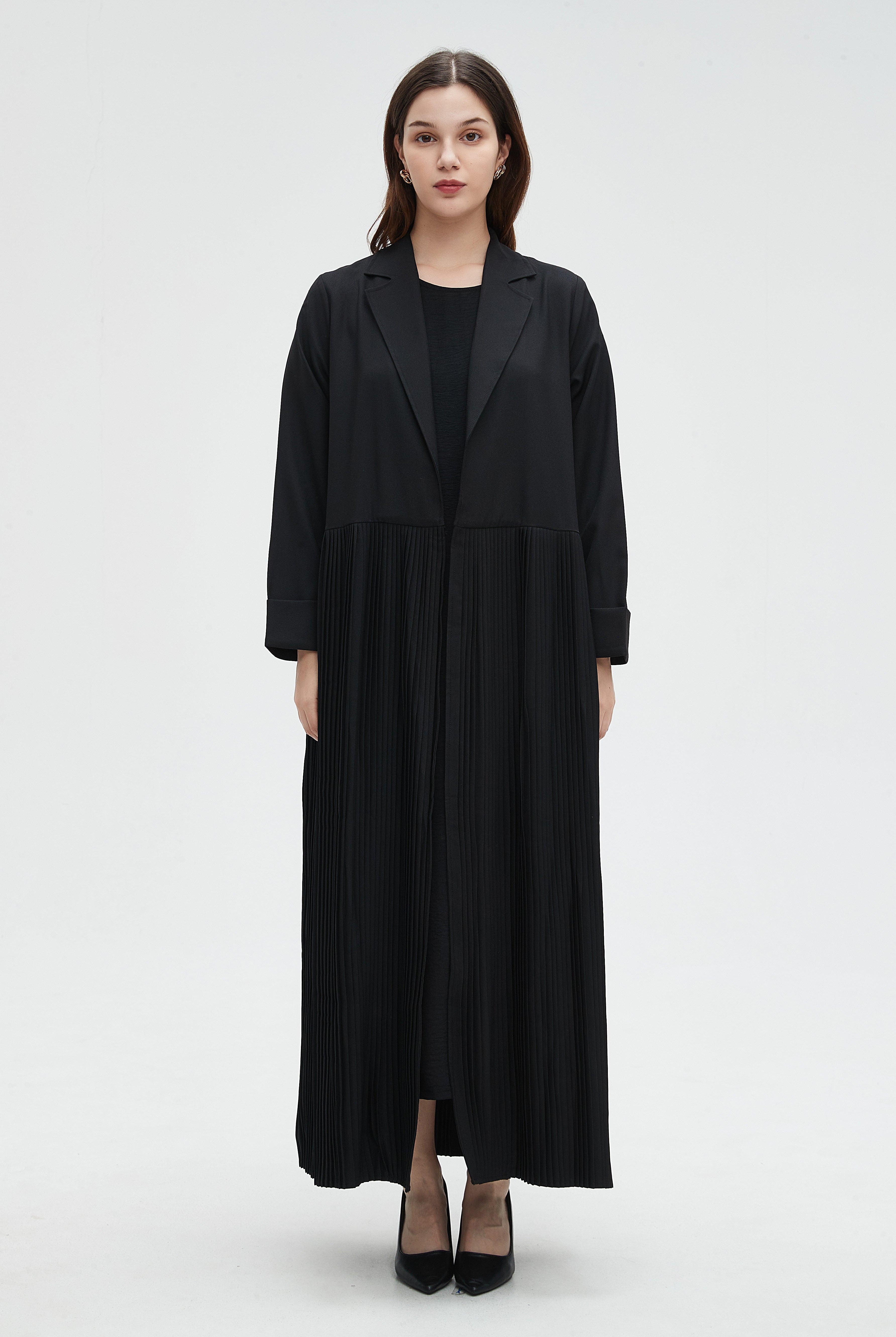 نتشي جاكيت طويل بأكمام طويلة سادة نسائي