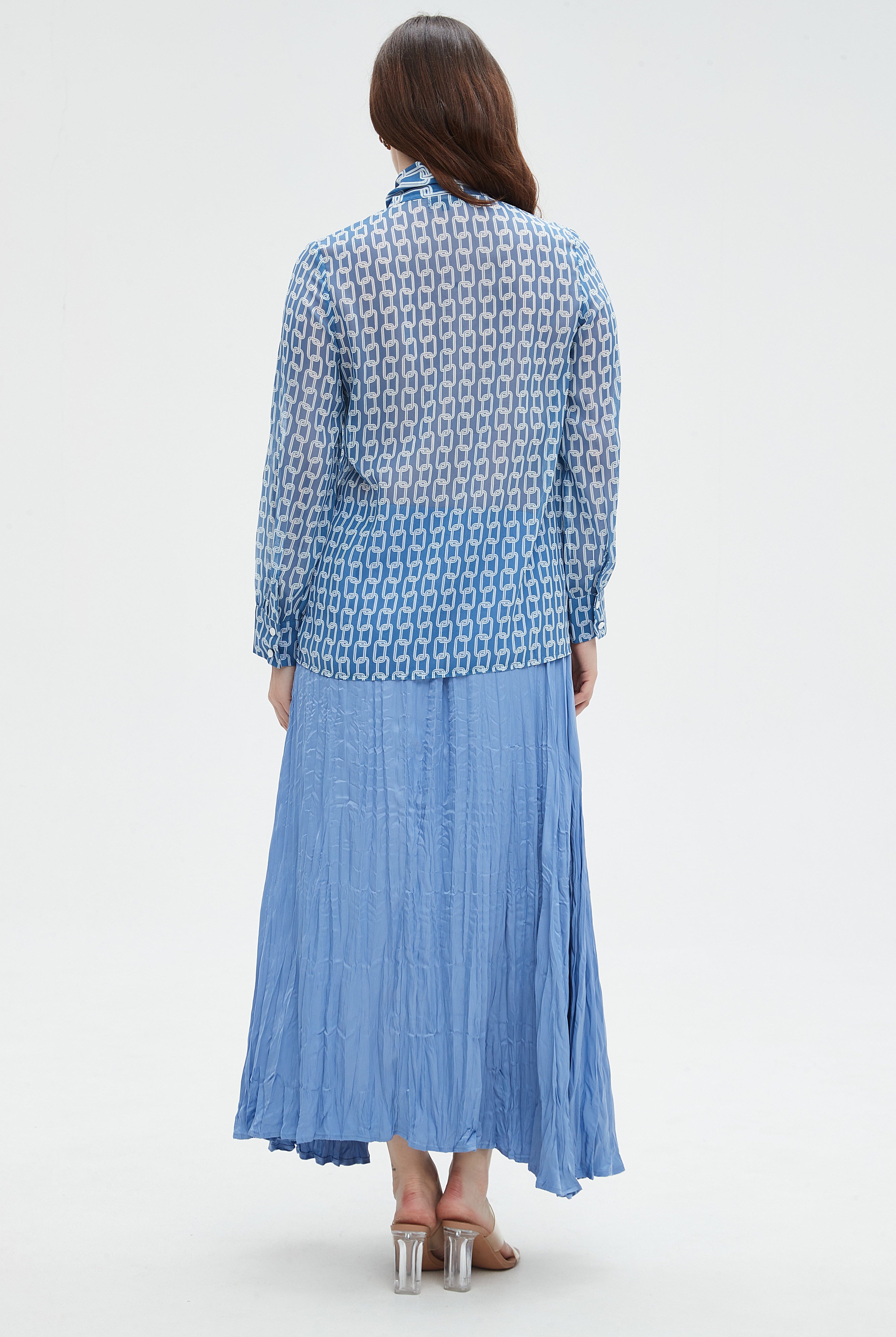 نتشي بلوزة نسائي منقوشه بكم طويل