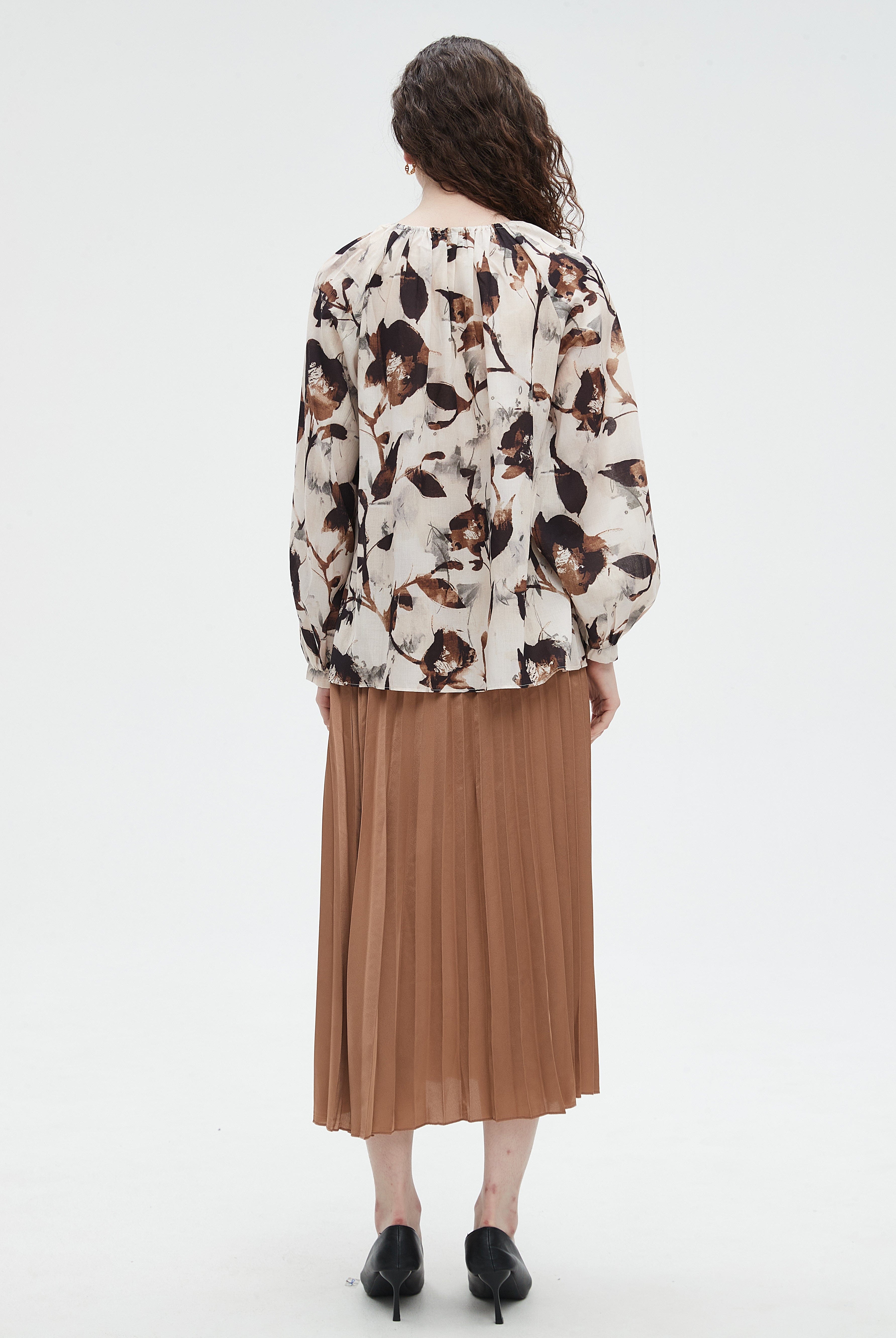 نتشي تنورة نسائي ميدي ساده مضلعة