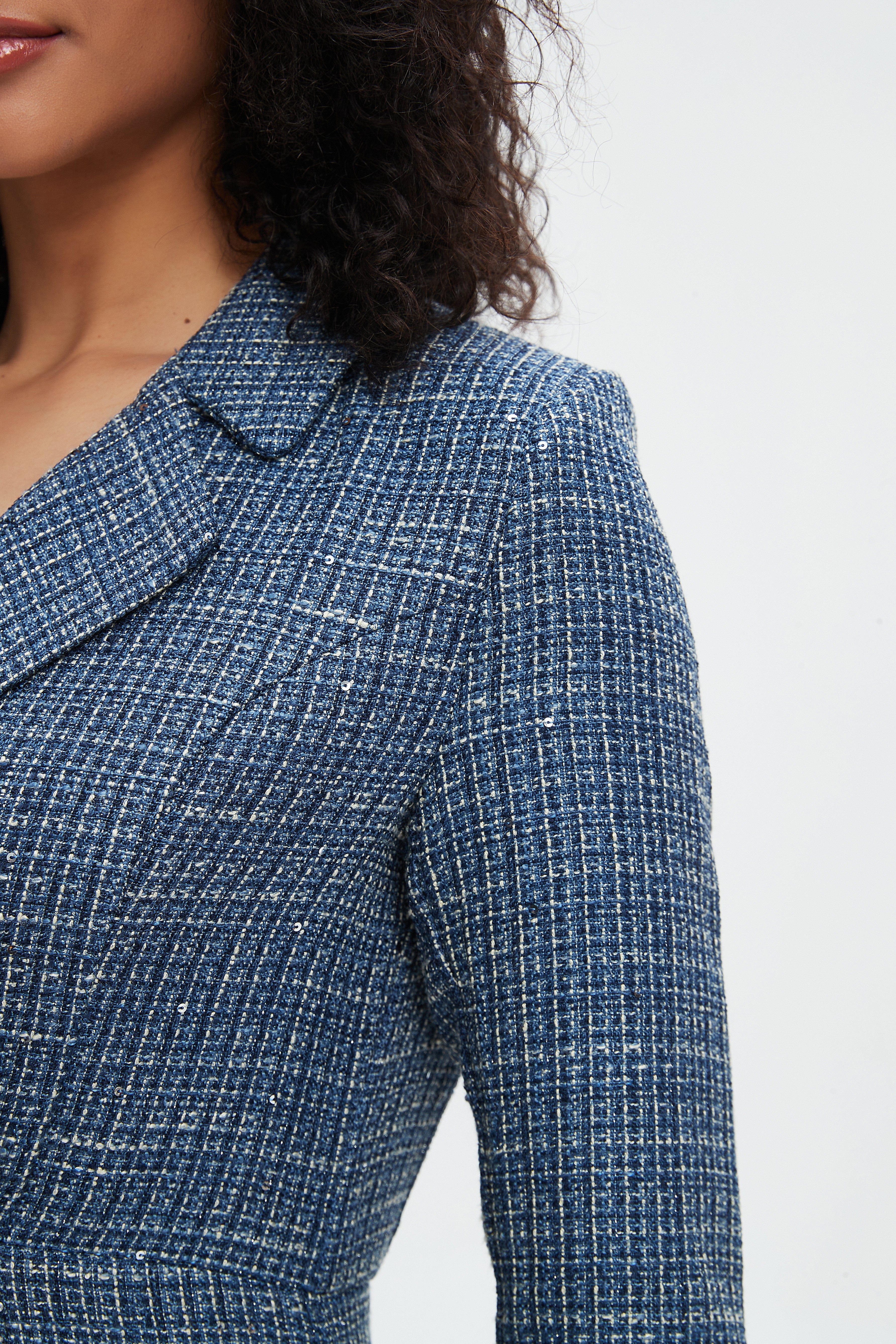 نتشي فستان نسائي ميدي اكمام طويلة مزخرف