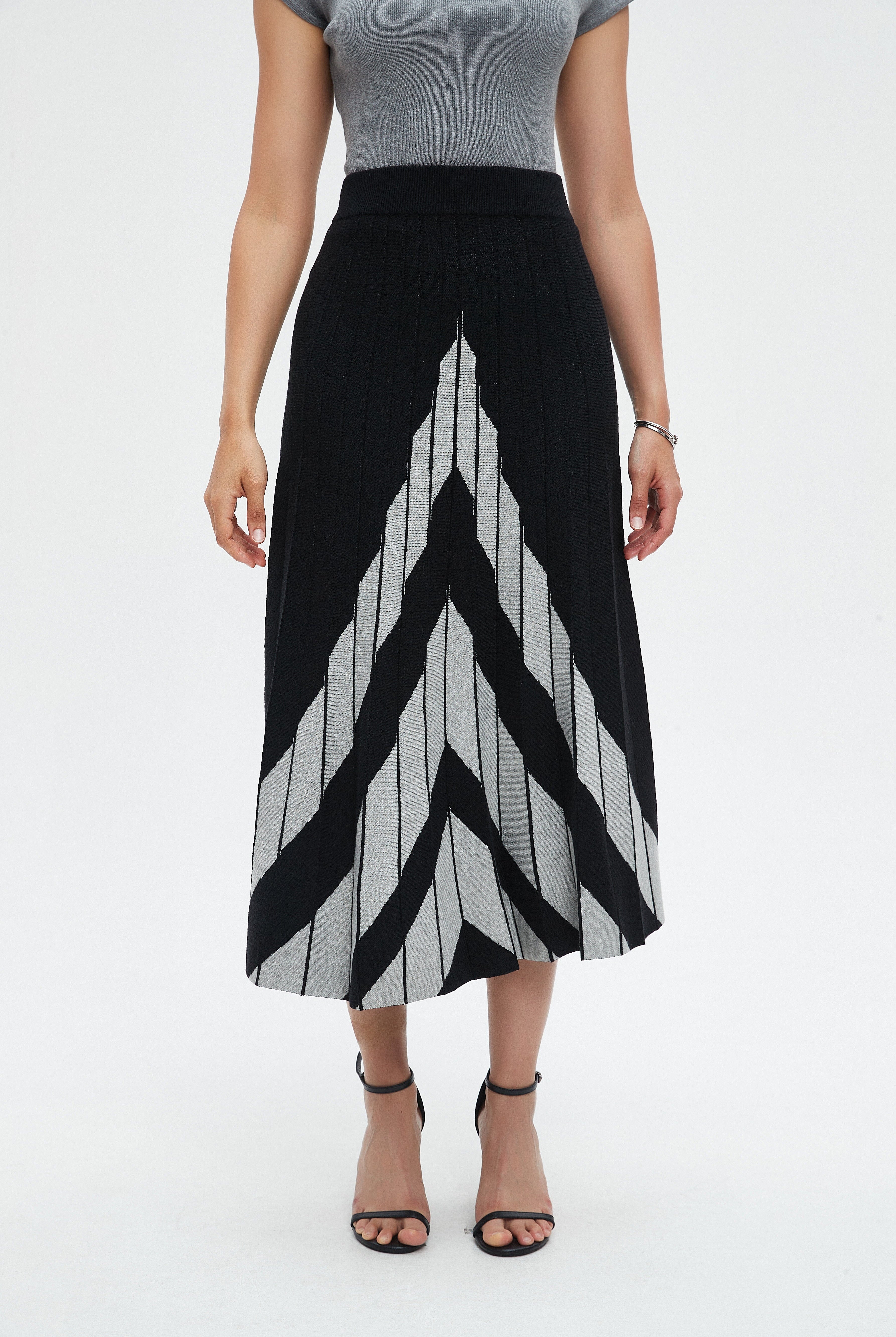 نتشي تنورة ميدي نسائية شتوي ألوان