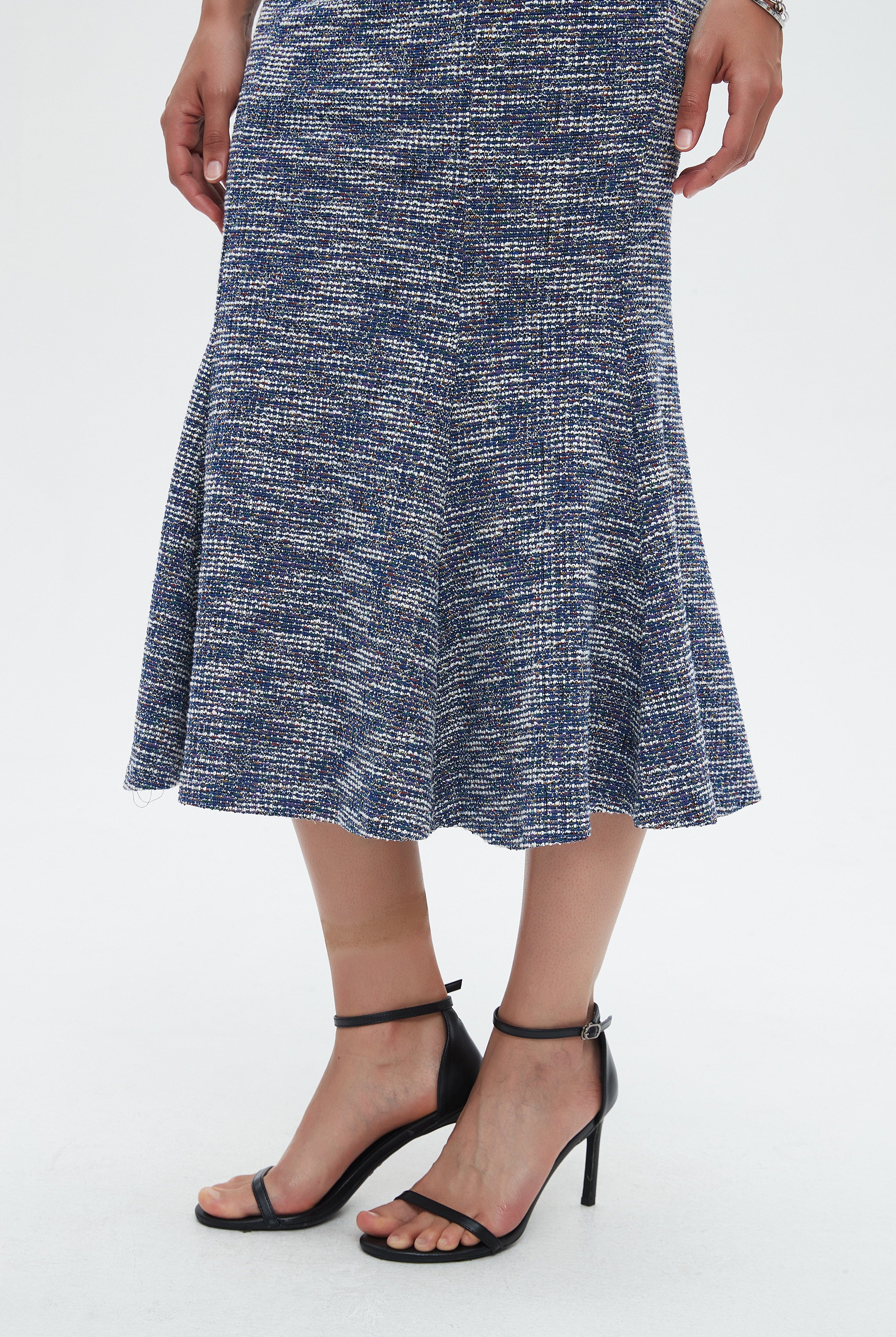 نتشي كارديجان نسائي طويل 3/4 كم منقط بجيوب على الخصر