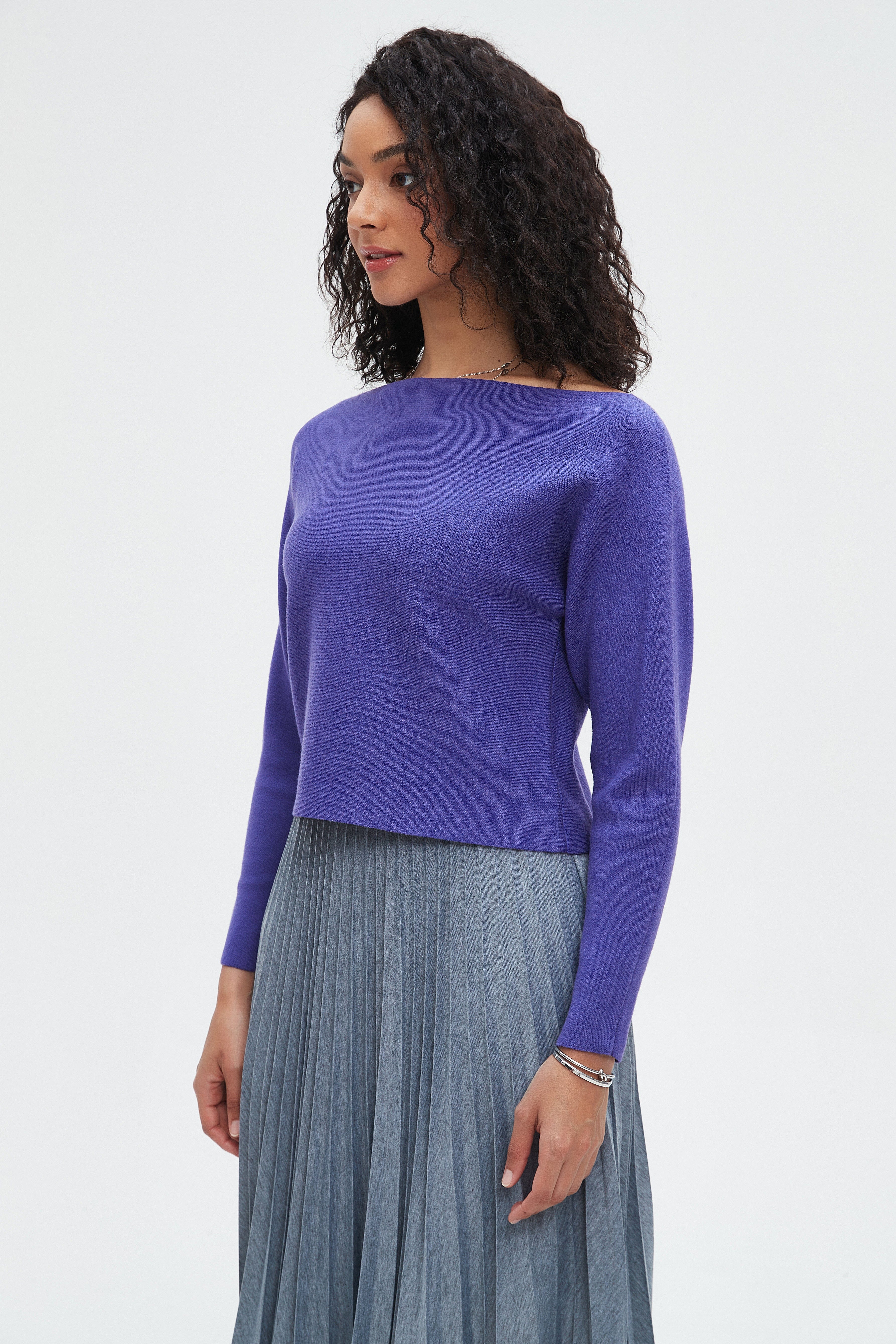 نتشي بلوزة نسائية سادة بأكمام طويلة