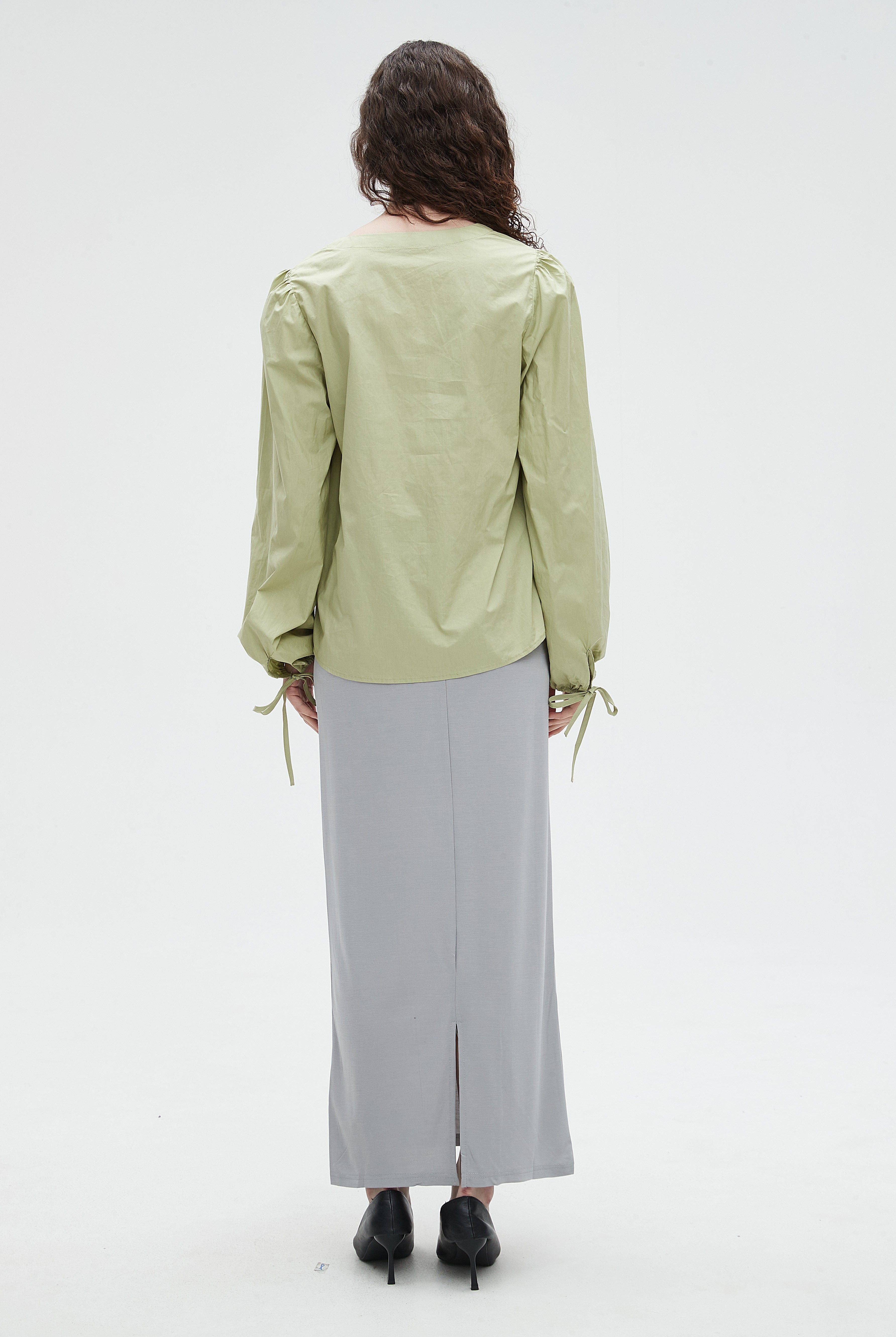 نتشي بلوزة نسائي ساده باكم طويل