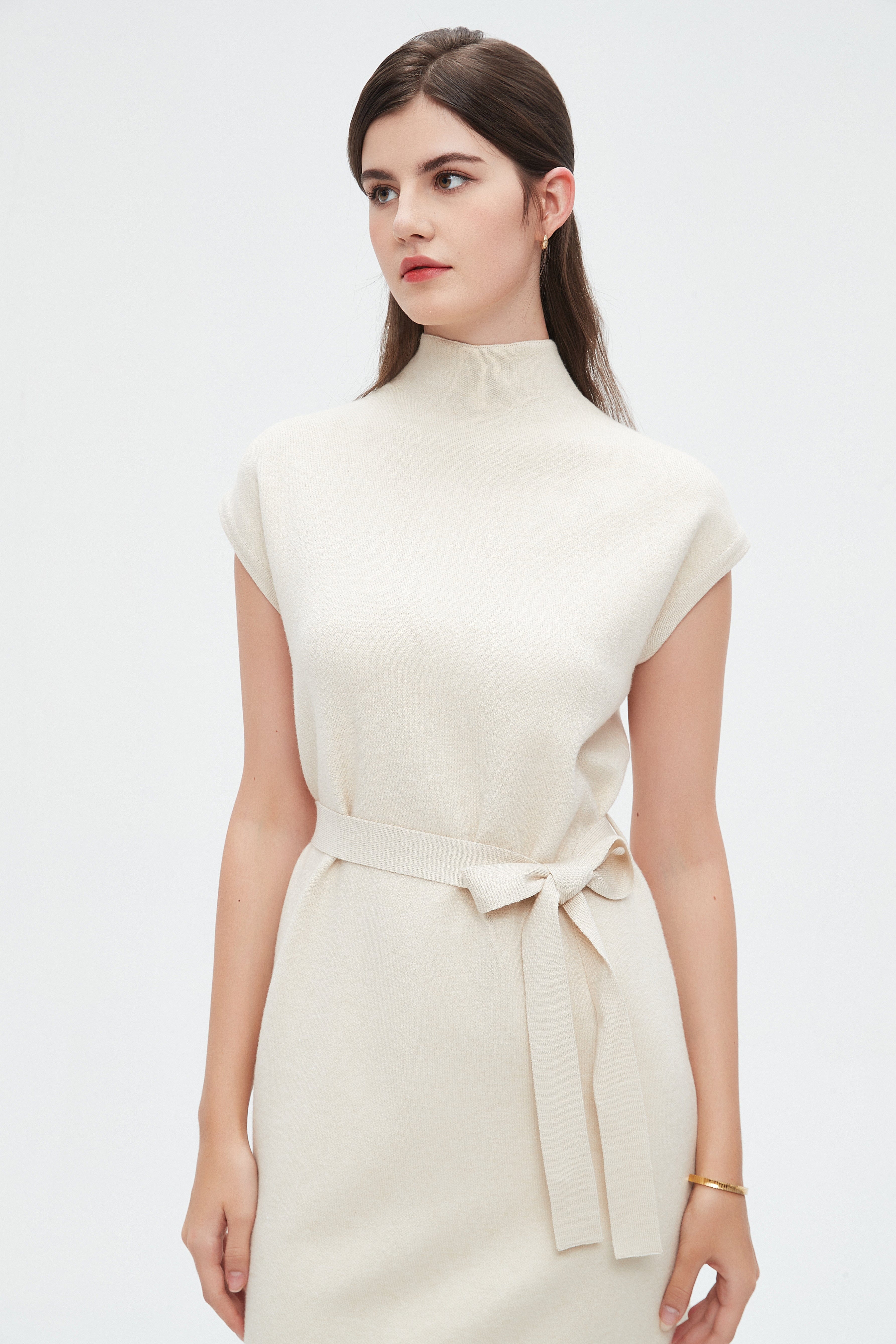 نتشي فستان نسائي ميدي بحزام عالخصر