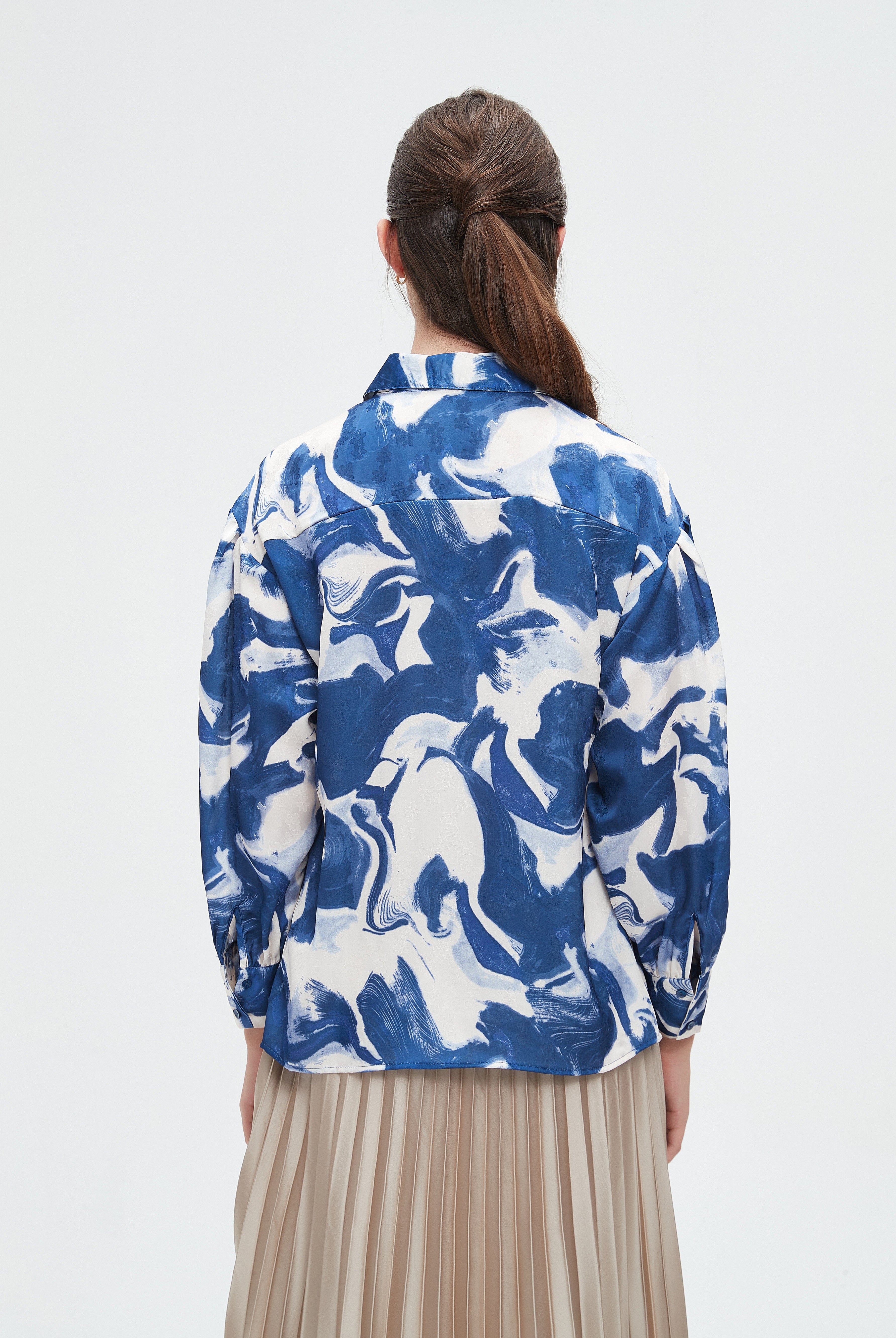 نتشي بلوزة نسائية طويلة بأكمام طويلة للدوام