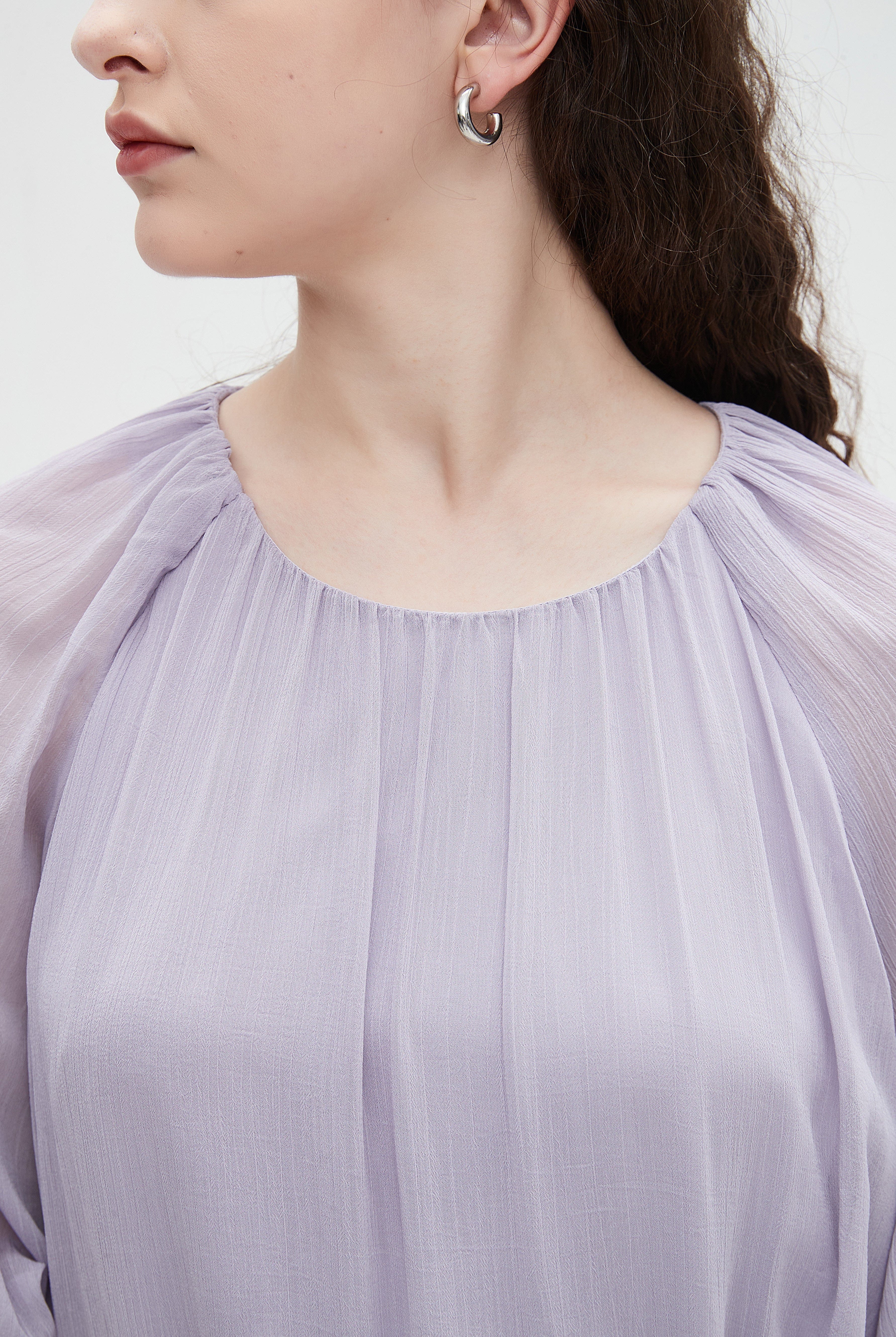 نتشي فستان ميدي 3/4 كم برباط عالخصر