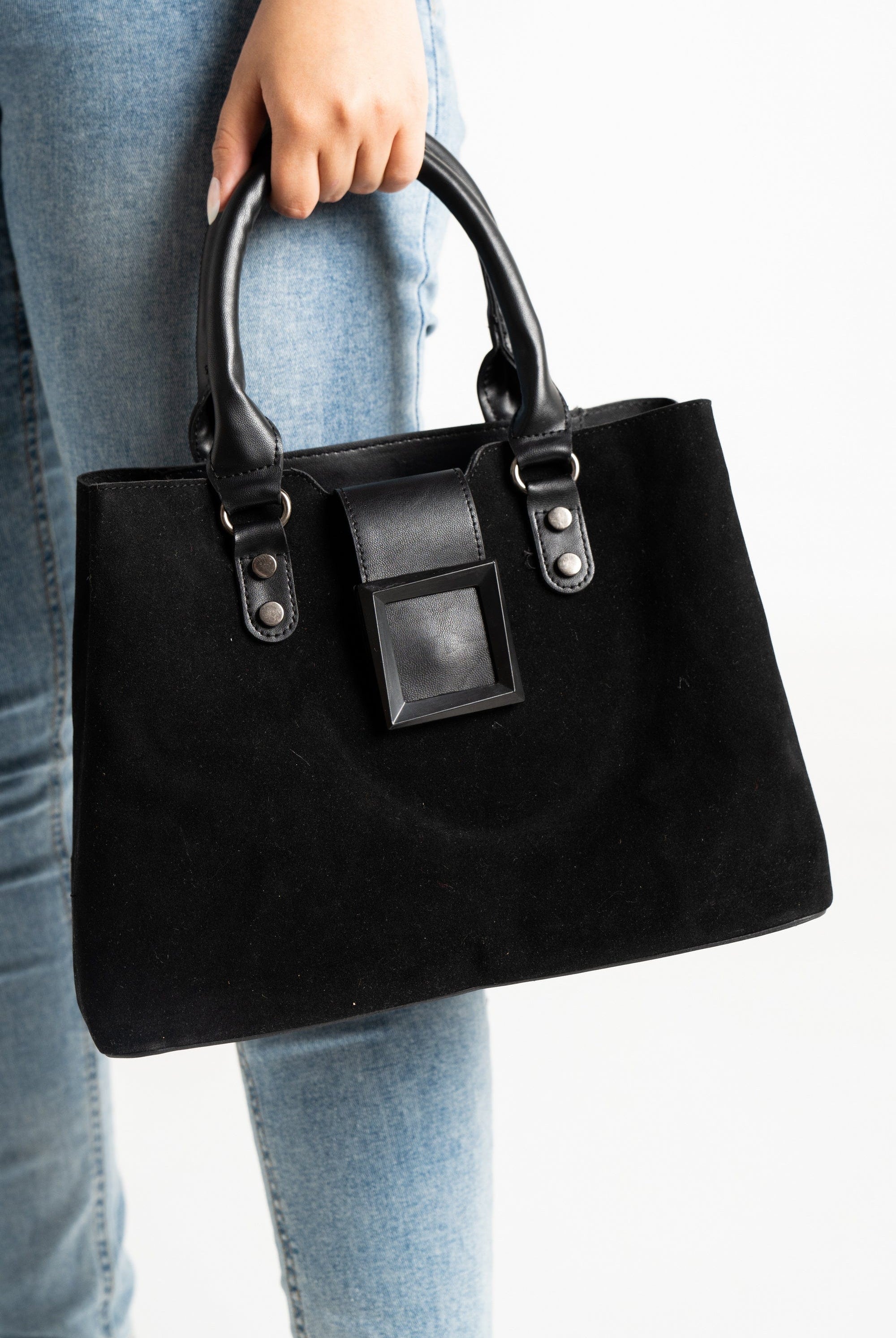 داليدرس حقيبة يد شمواه مزينة بالجلد