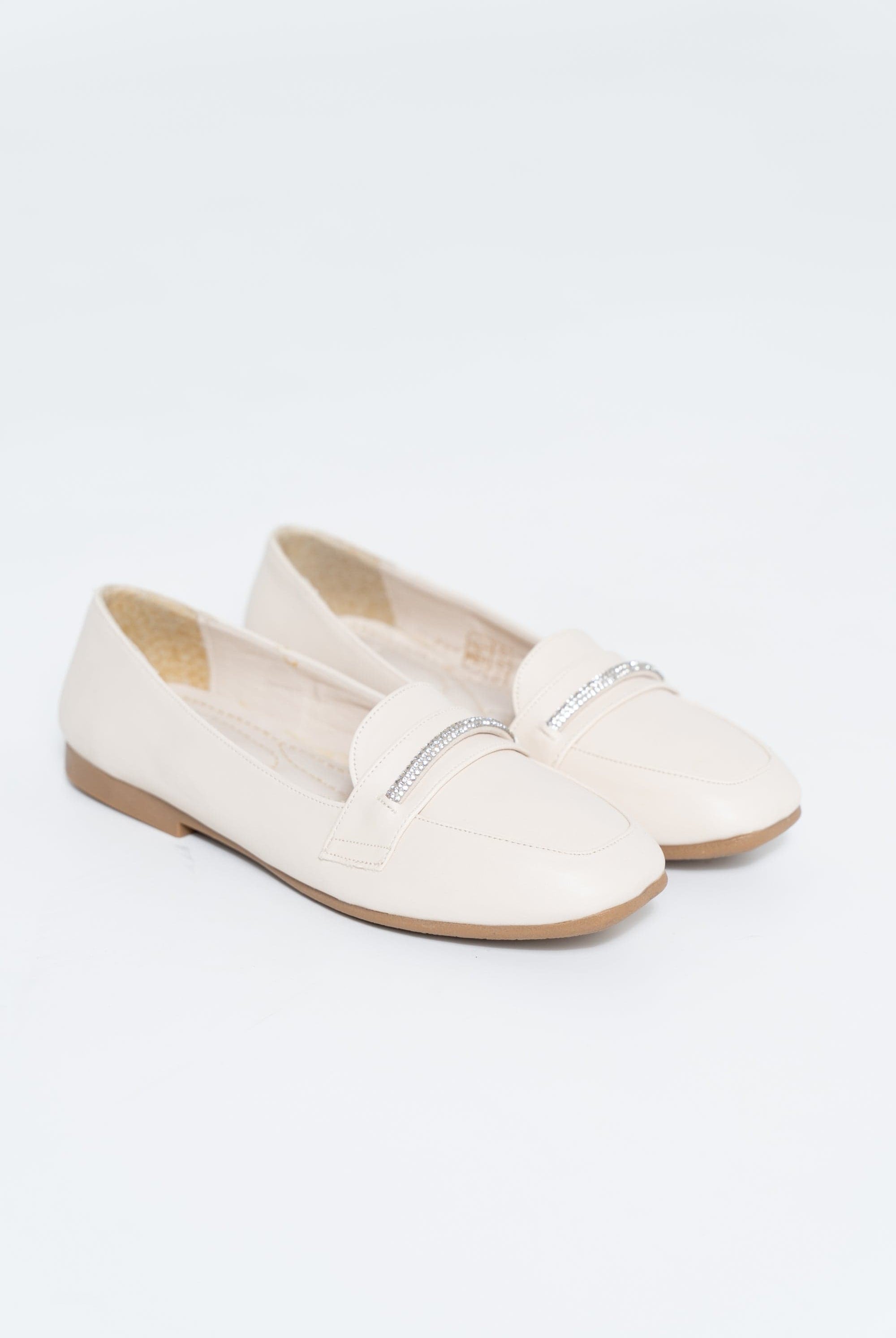 داليدرس حذاء رسمي نسائي سادة بشريط فضي