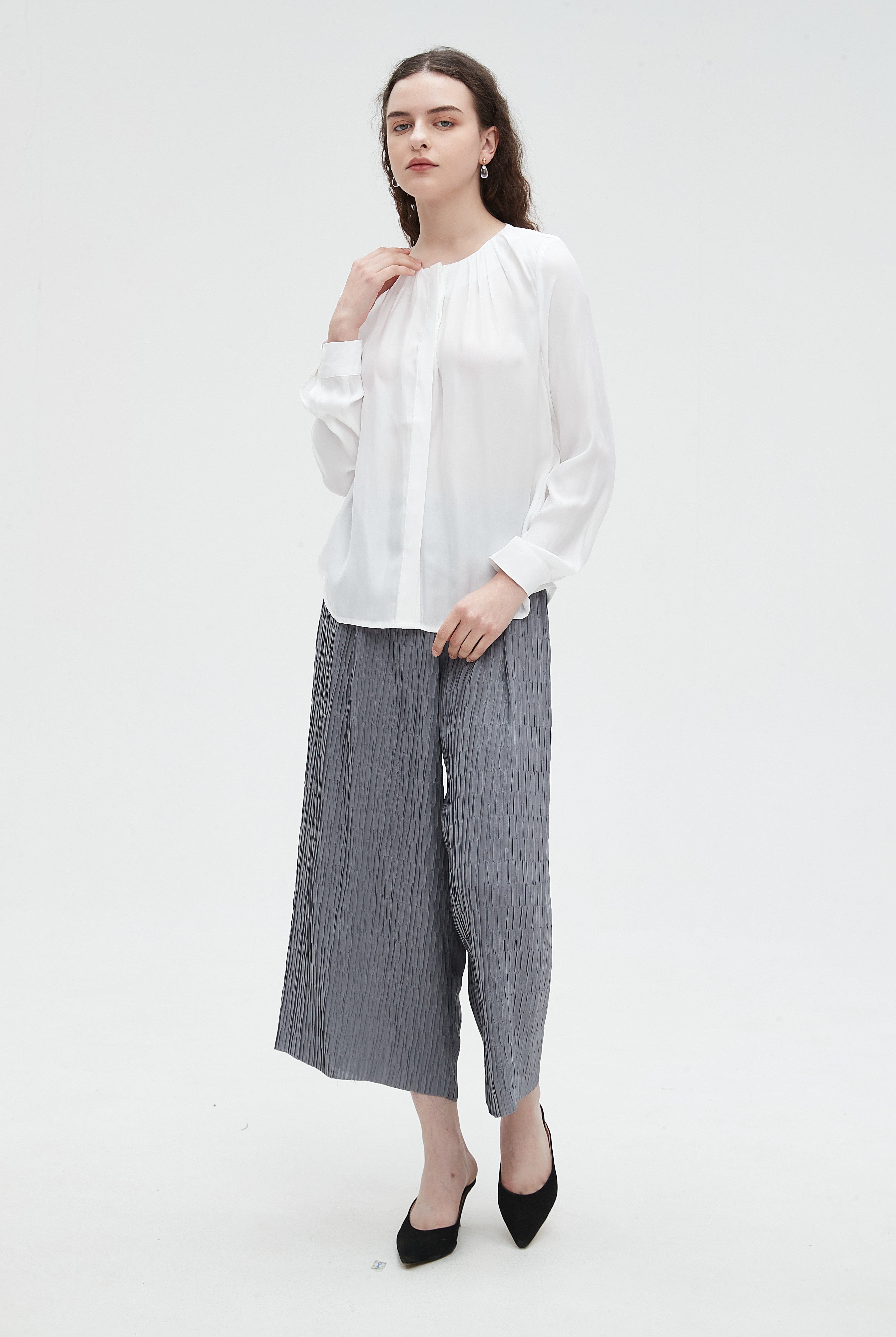 نتشي بلوزة ساده نسائي بكم طويل