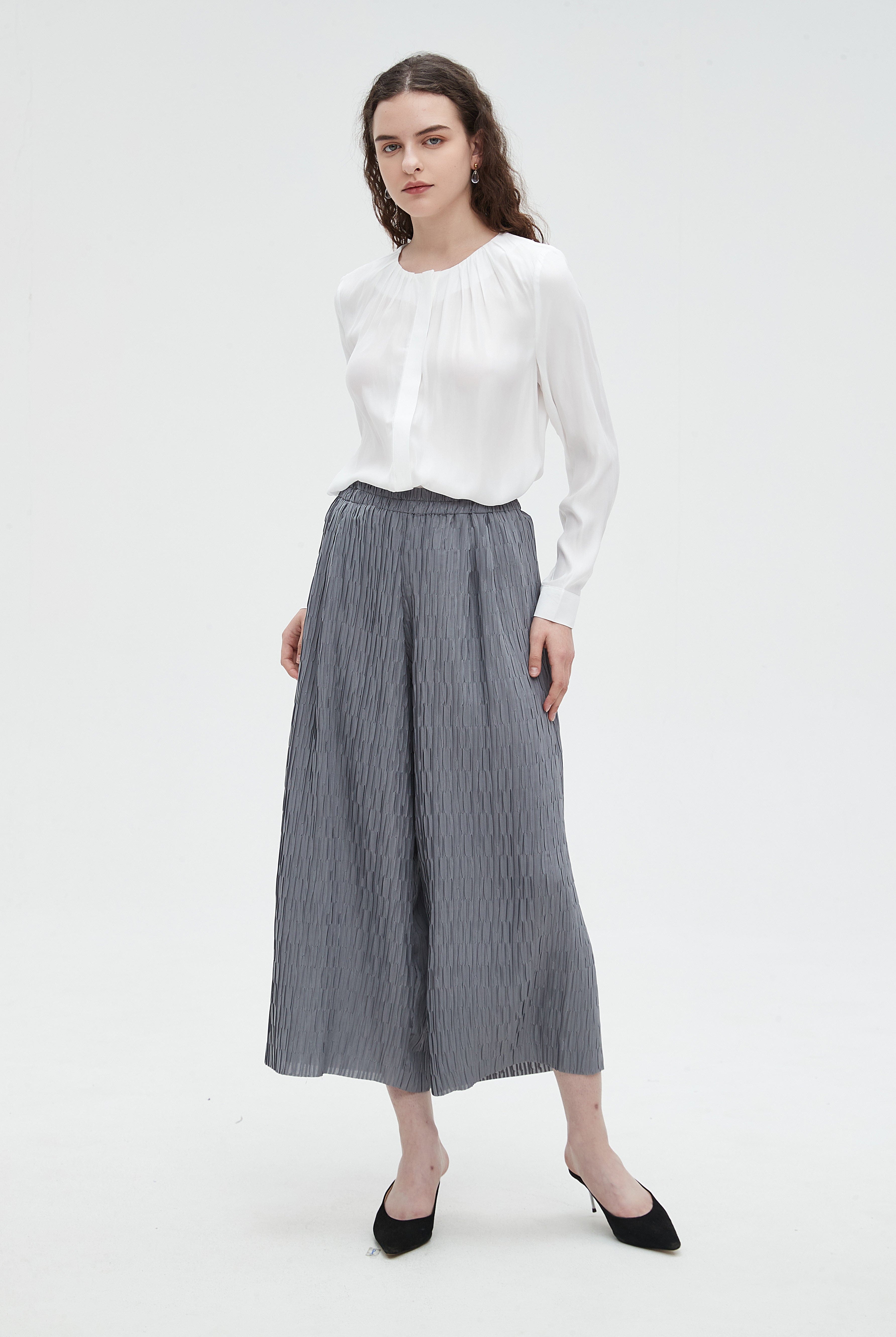 نتشي بلوزة ساده نسائي بكم طويل