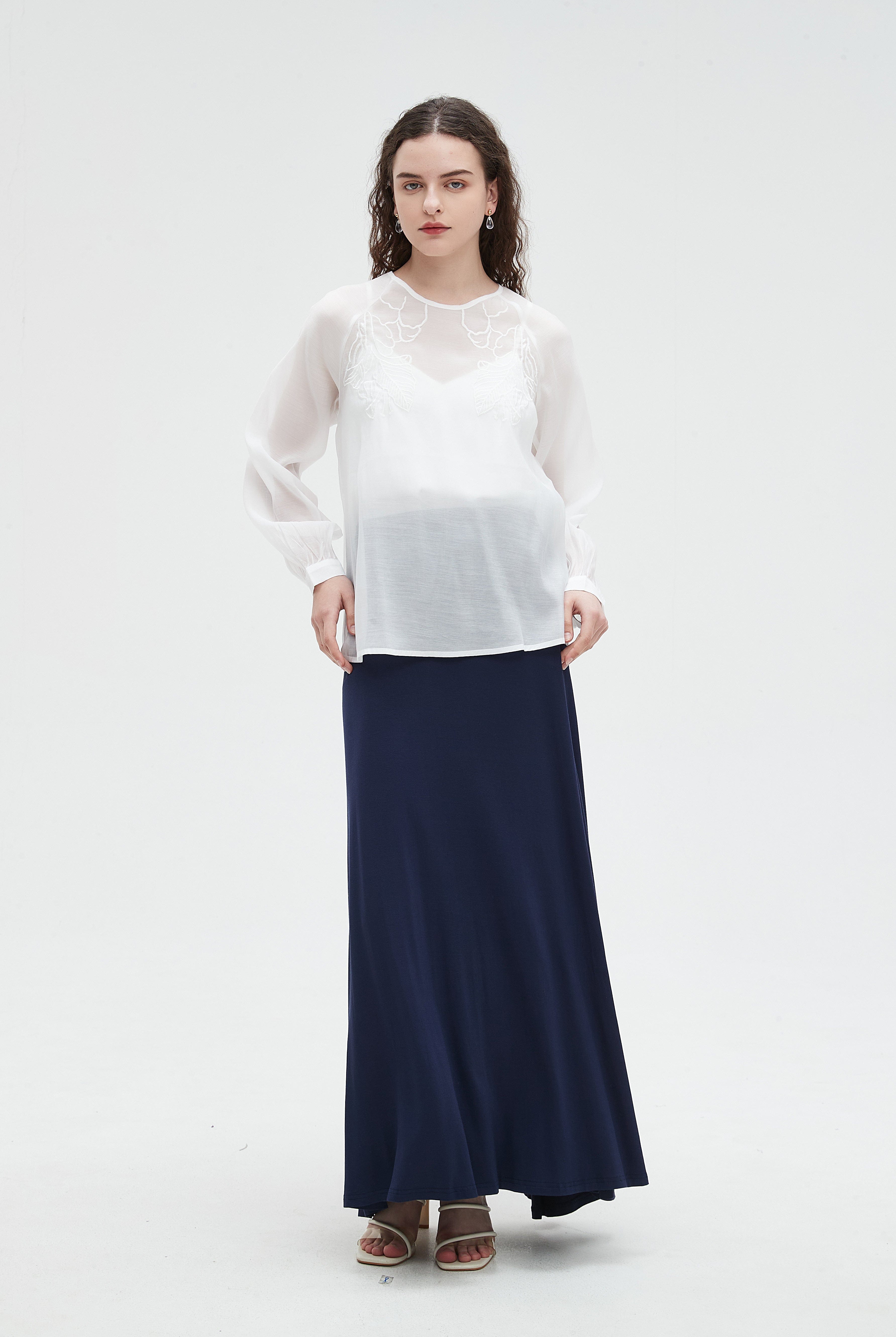 نتشي بلوزة نسائي شفافه بكم طويل