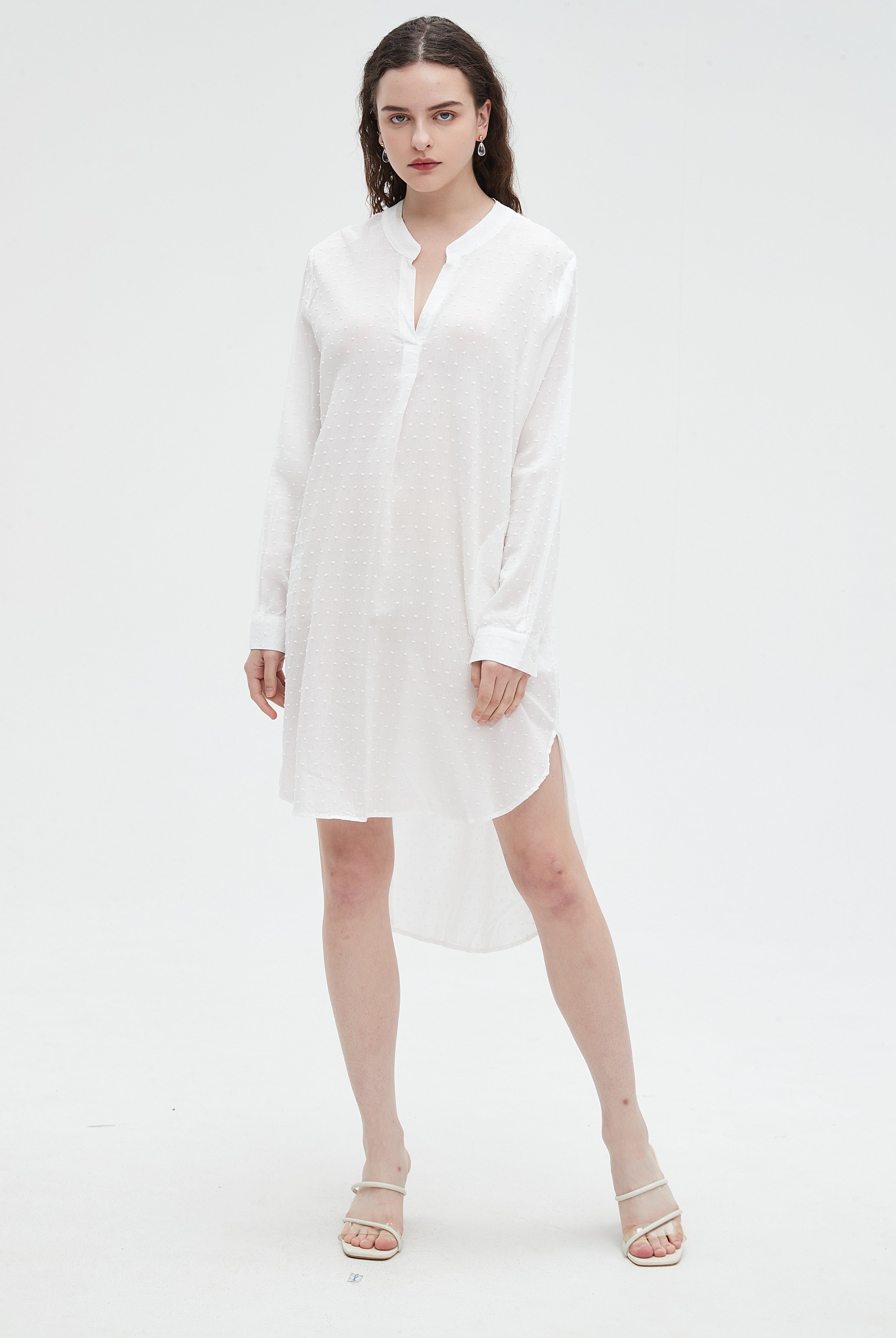 نتشي بلوزة طويلة بكم طويل مزينة بالخيوط نسائي