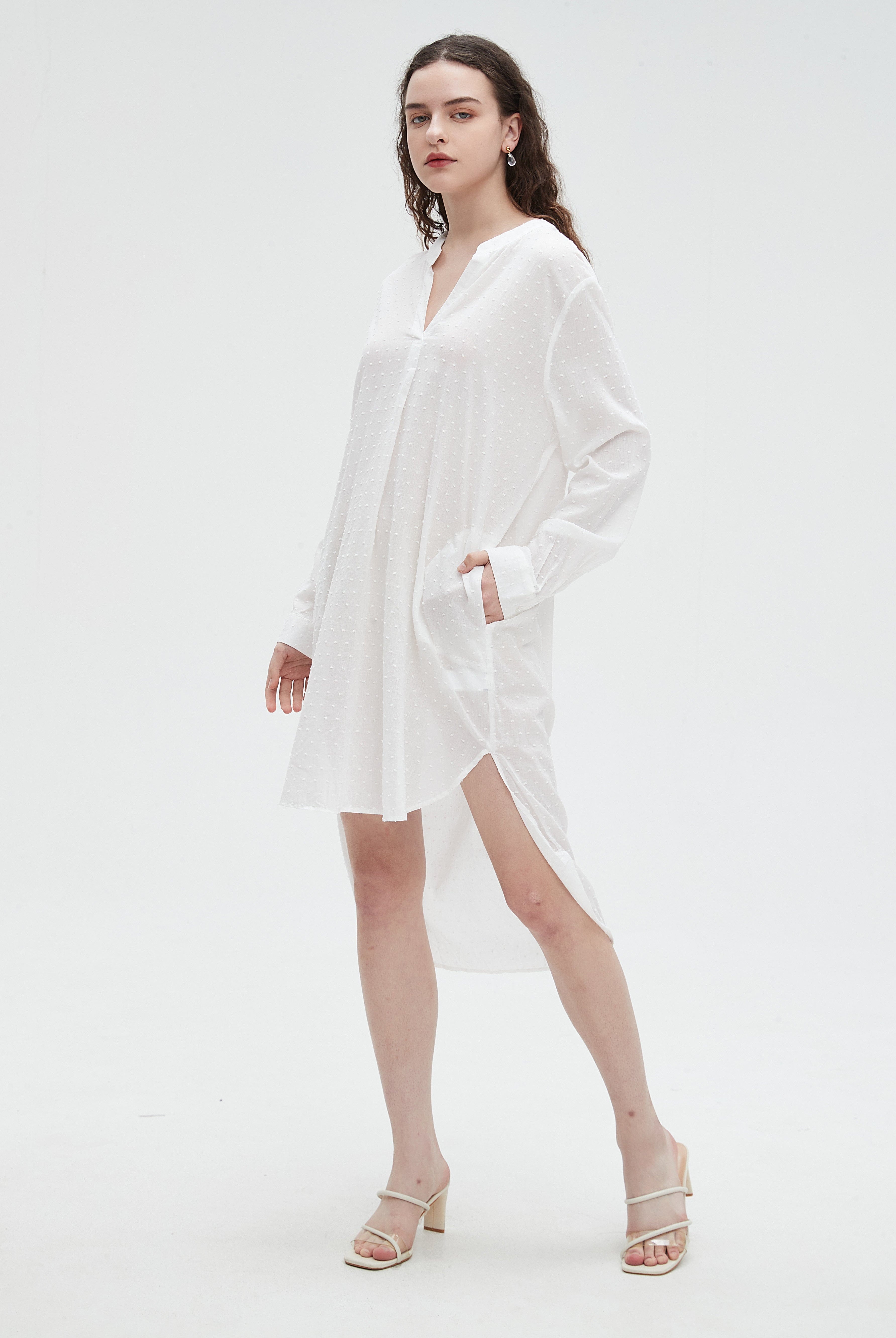 نتشي بلوزة طويلة بكم طويل مزينة بالخيوط نسائي