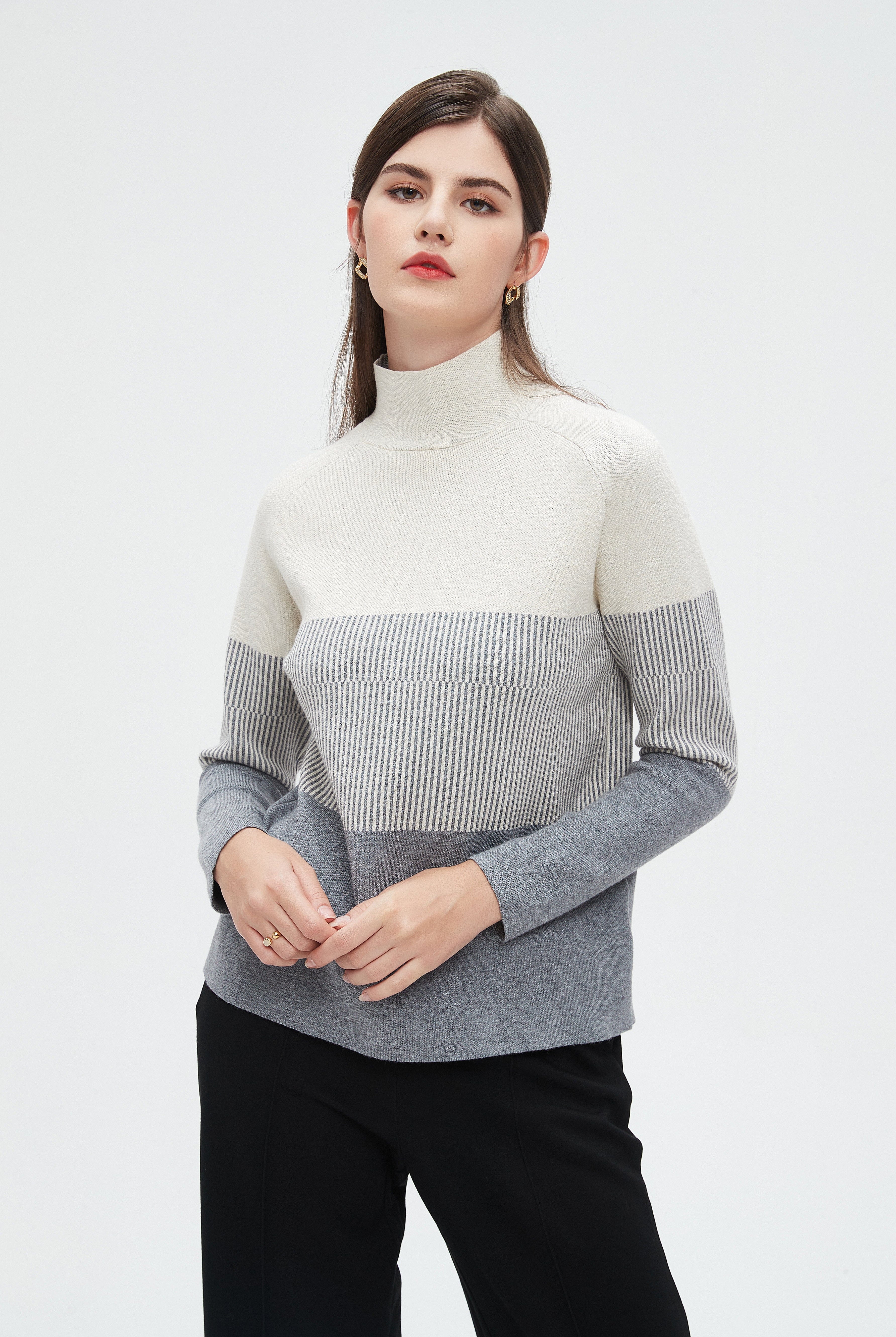 نتشي بلوزة نسائية كم طويل ورقبه عاليه