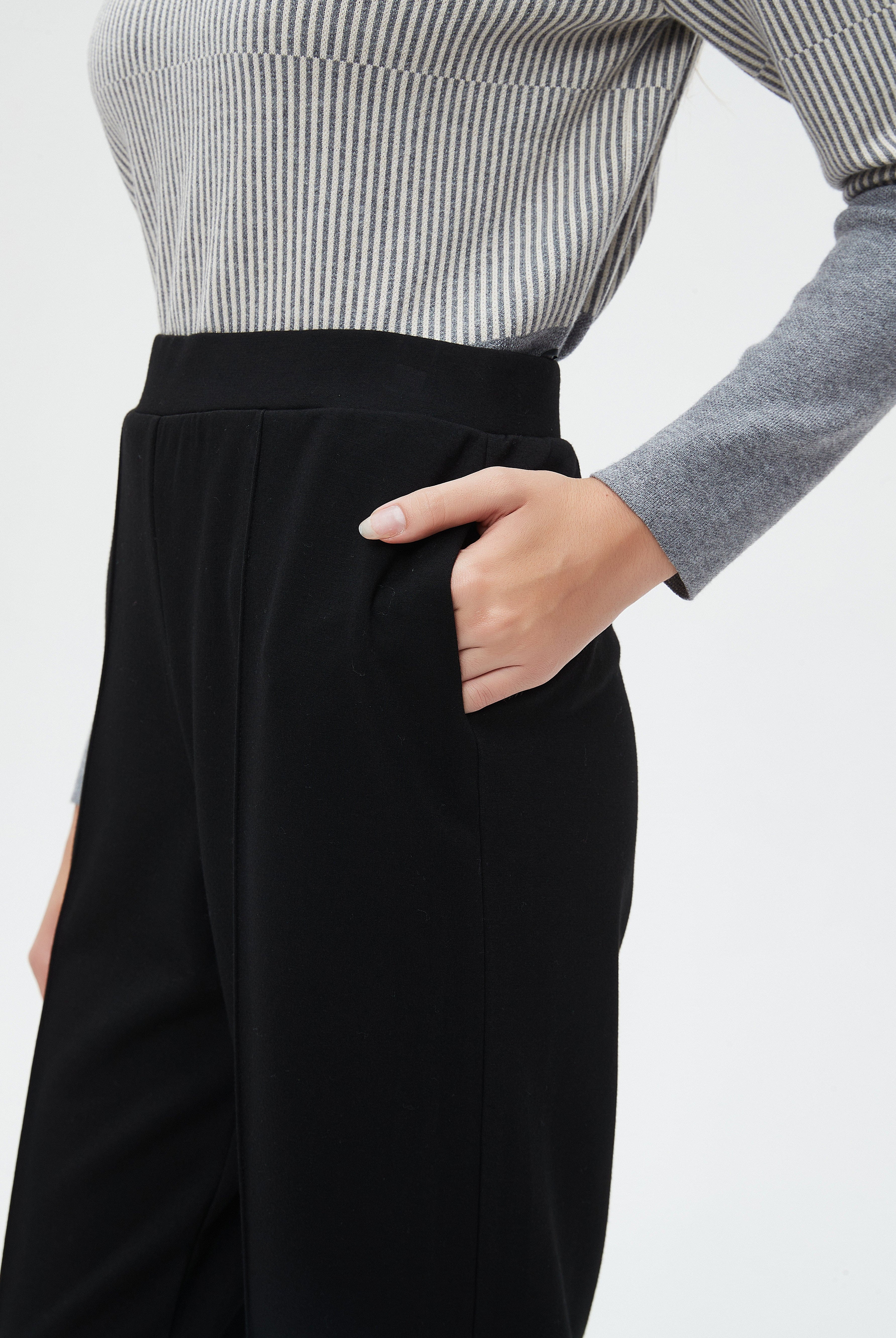 نتشي بنطلون طويل سادة بجيبوب