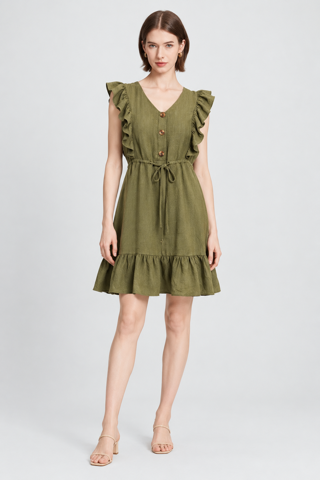 15-1956 army green full front model Maria