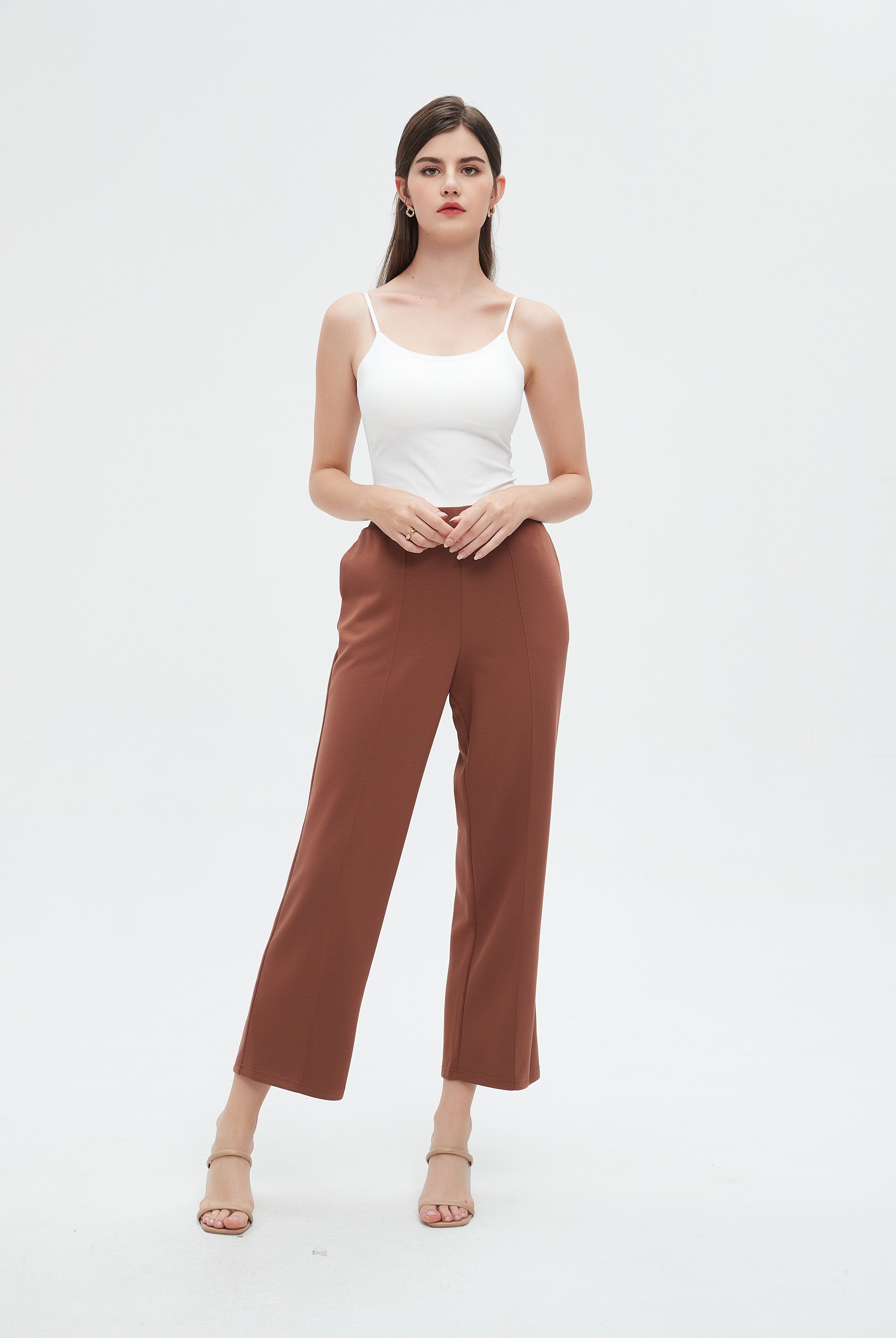 نتشي بنطلون طويل سادة بجيبوب