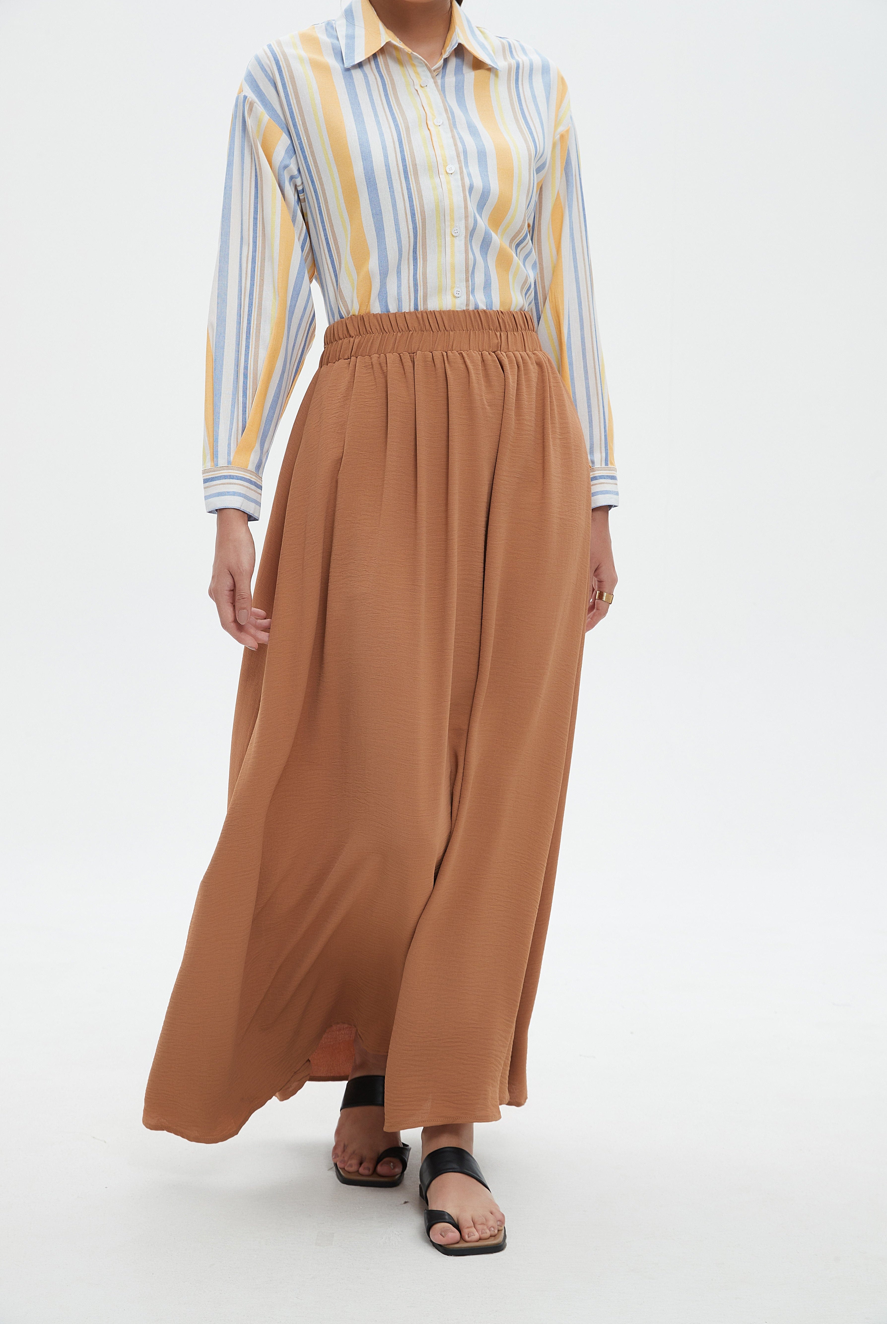 نتشي تنورة طويلة سادة كلاسيك