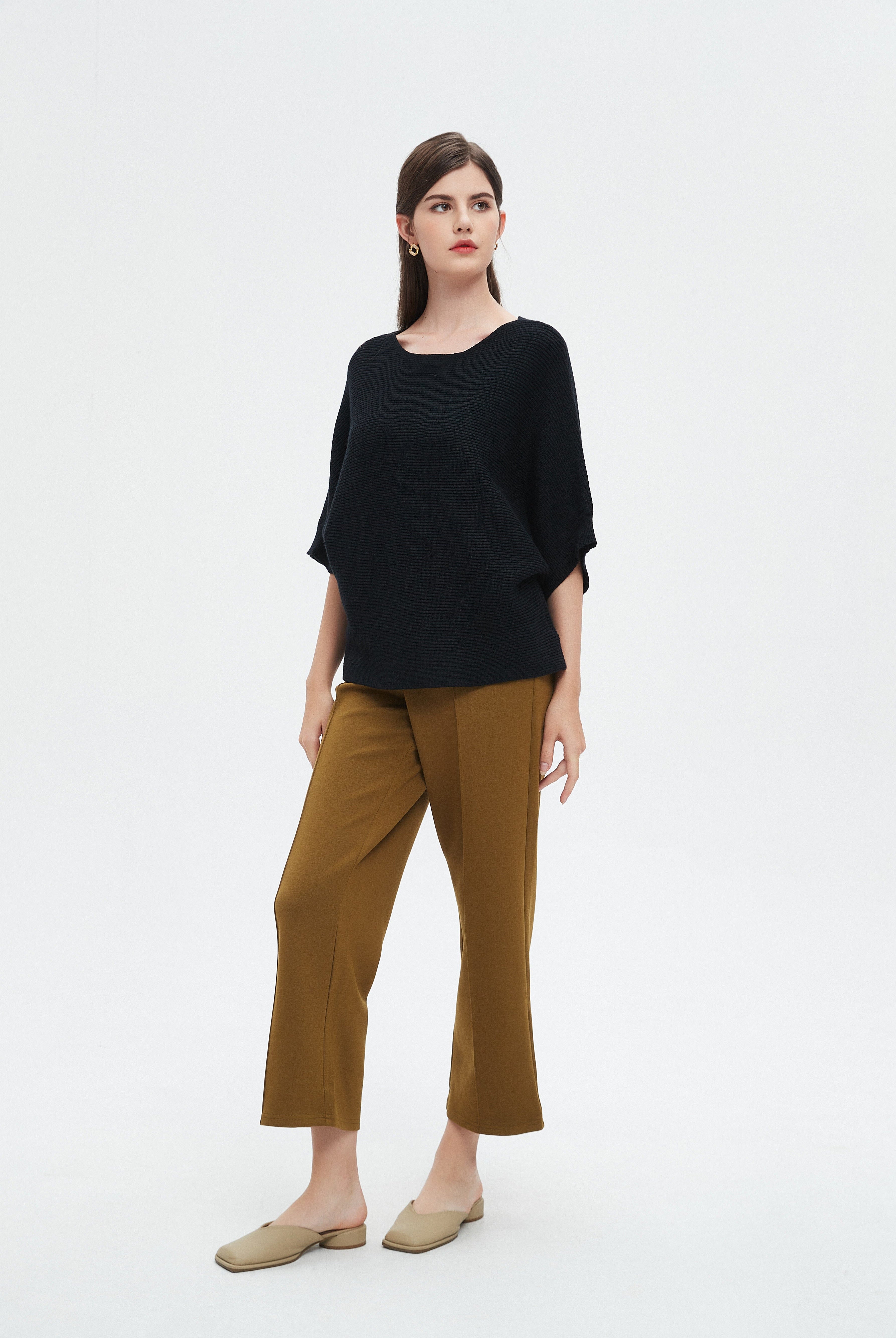 نتشي بنطلون طويل سادة بجيبوب