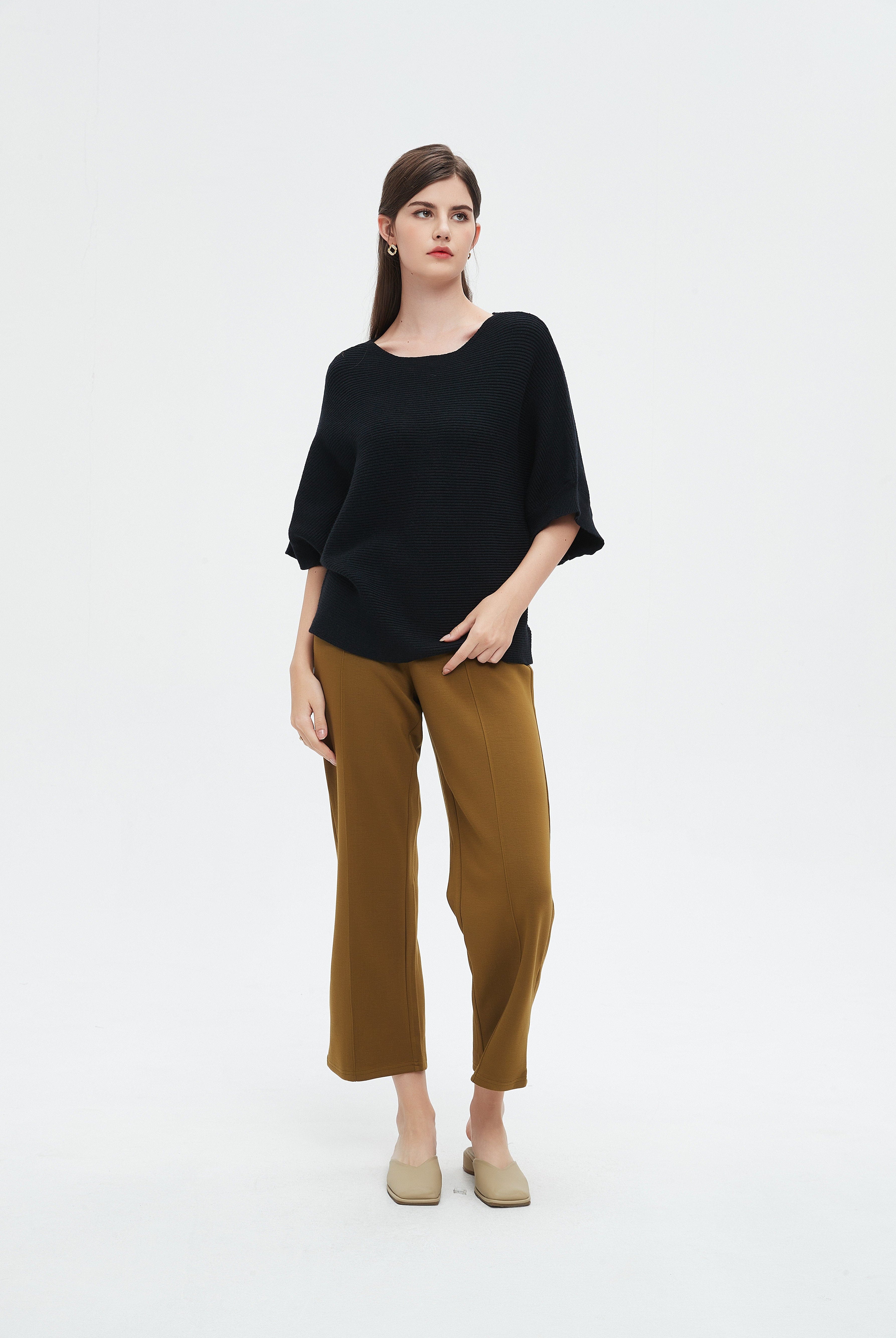 نتشي بنطلون طويل سادة بجيبوب