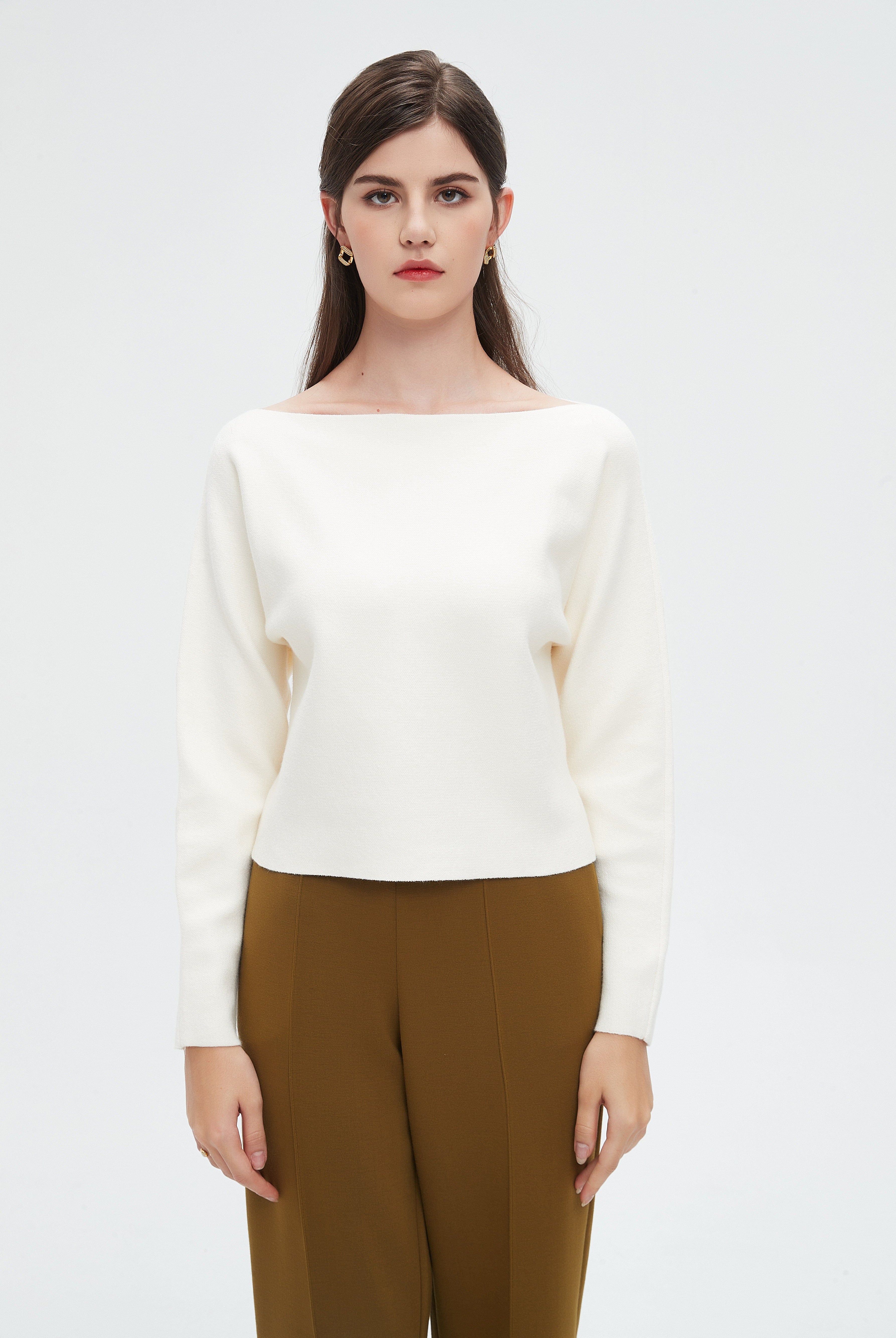 نتشي بلوزة نسائية سادة بأكمام طويلة