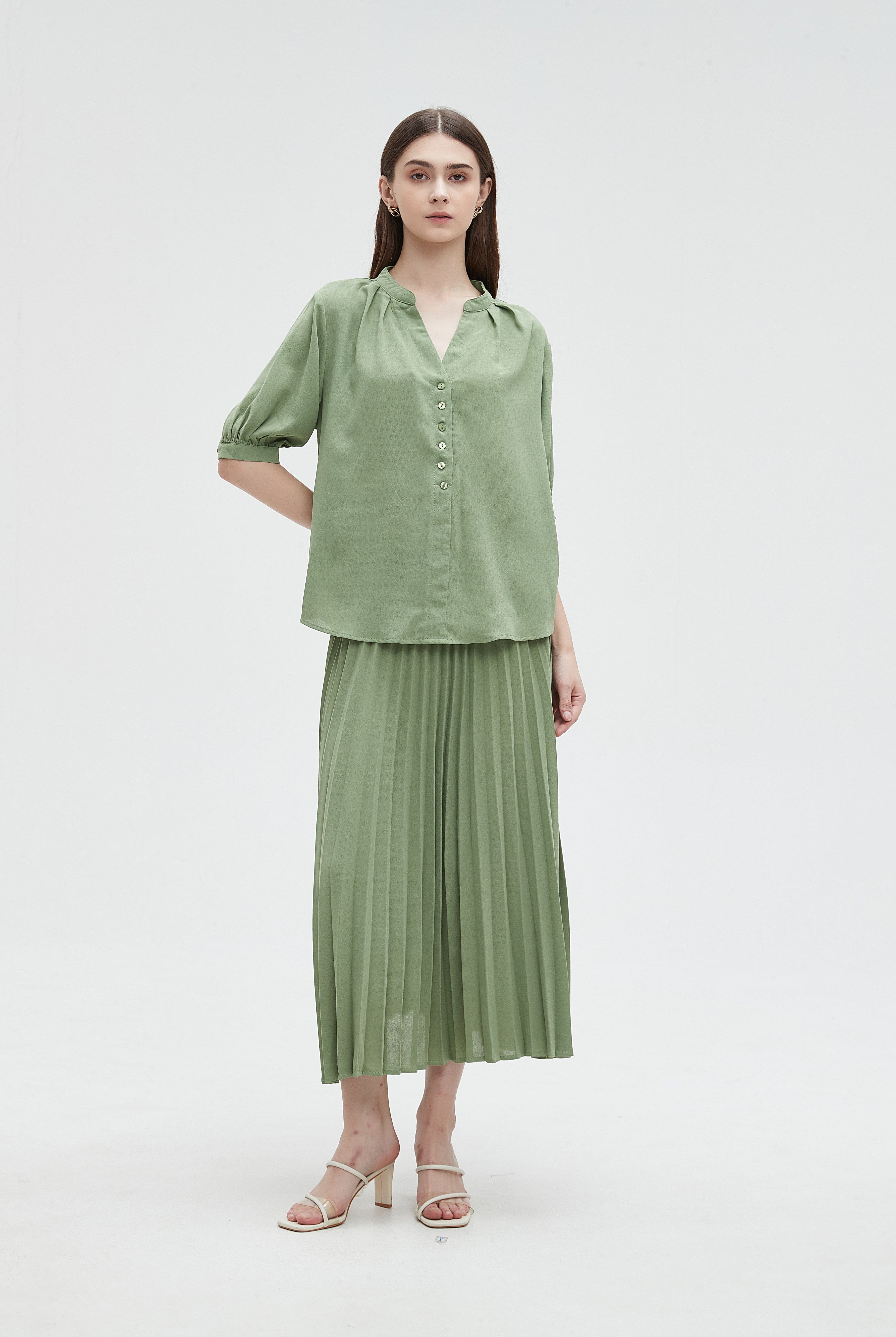 ميكا تنورة نسائية سادة ميدي بكشكش