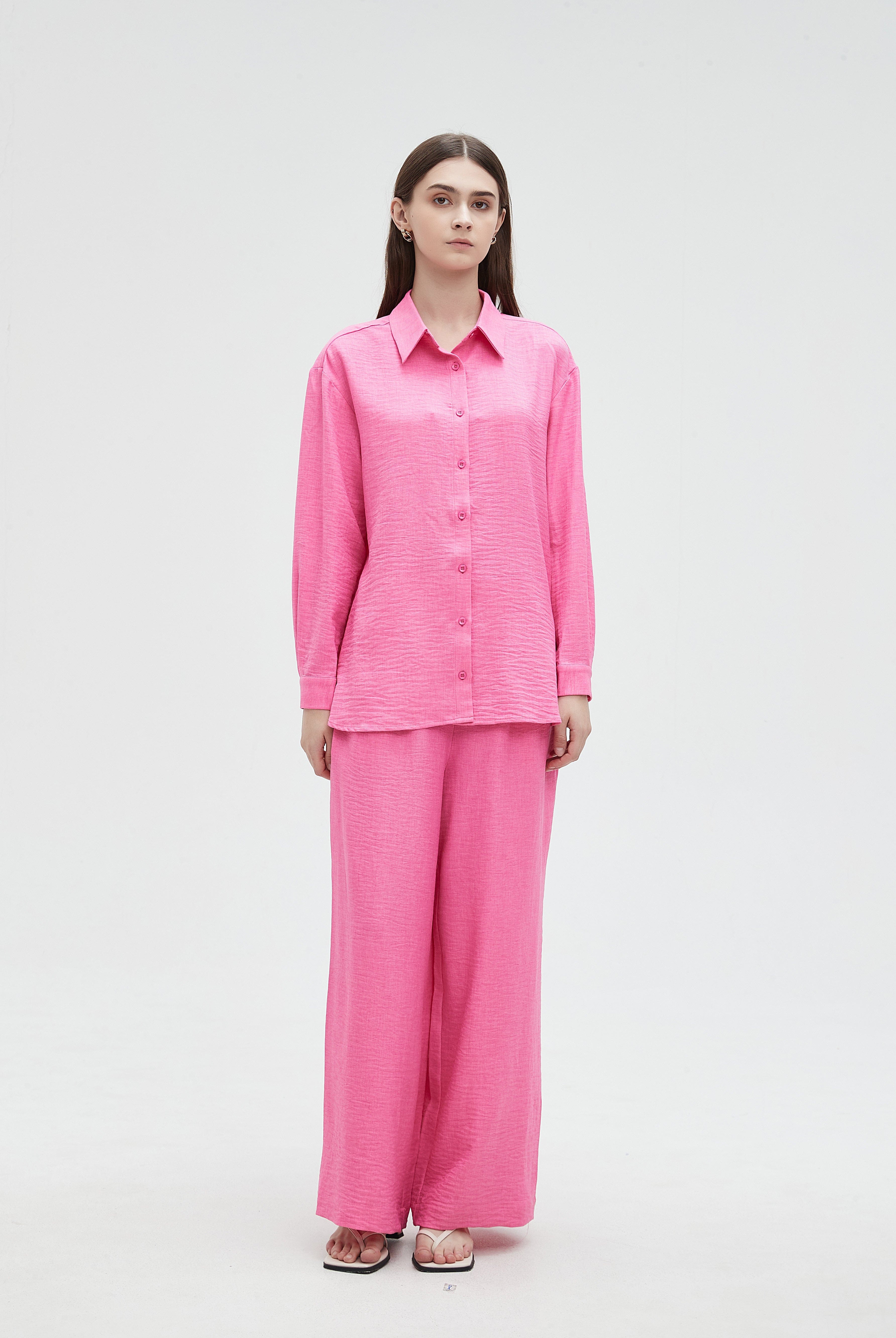 ميكا بنطلون طويل نسائي واسع كشكش من تحت الوسط