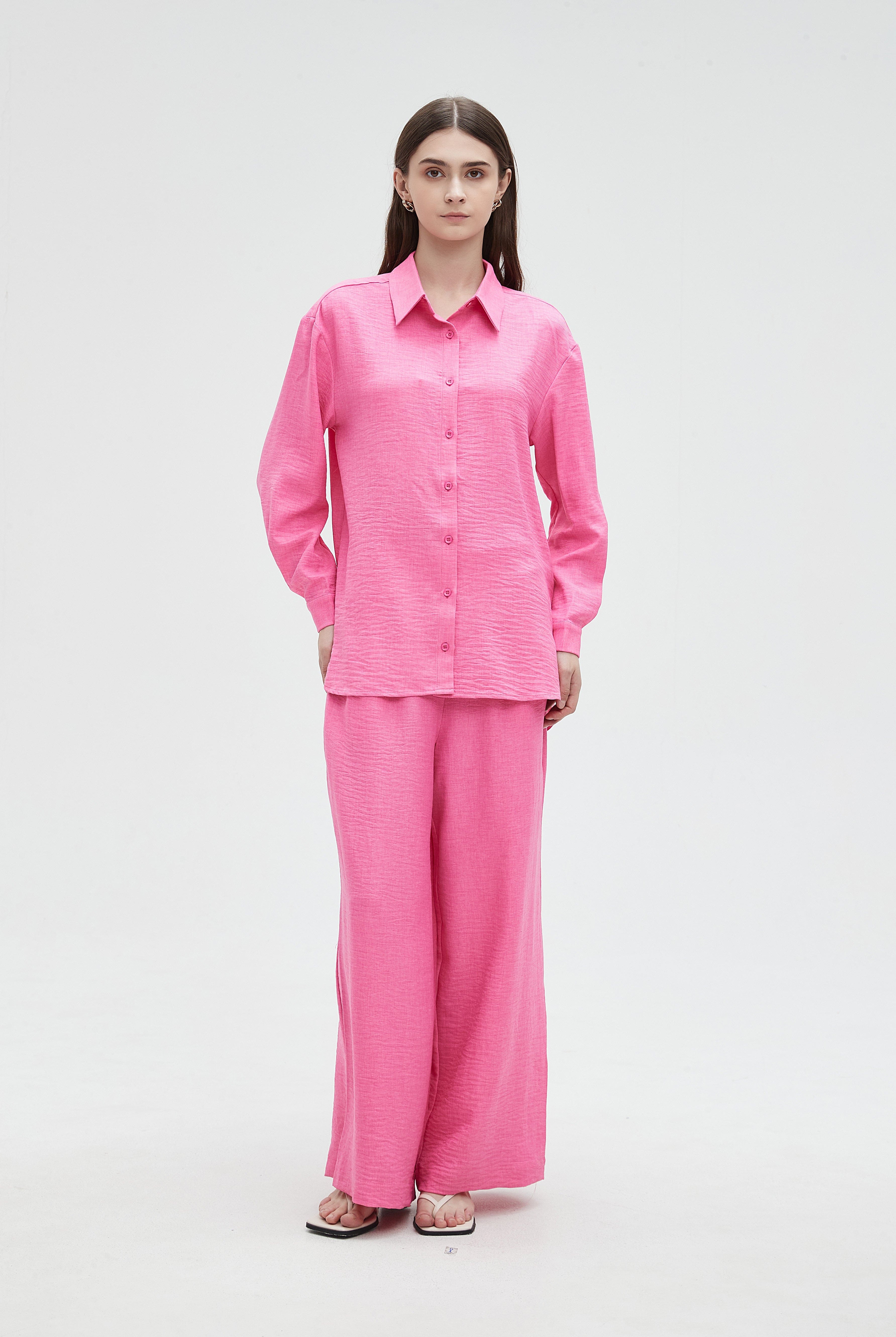 ميكا بنطلون طويل نسائي واسع كشكش من تحت الوسط