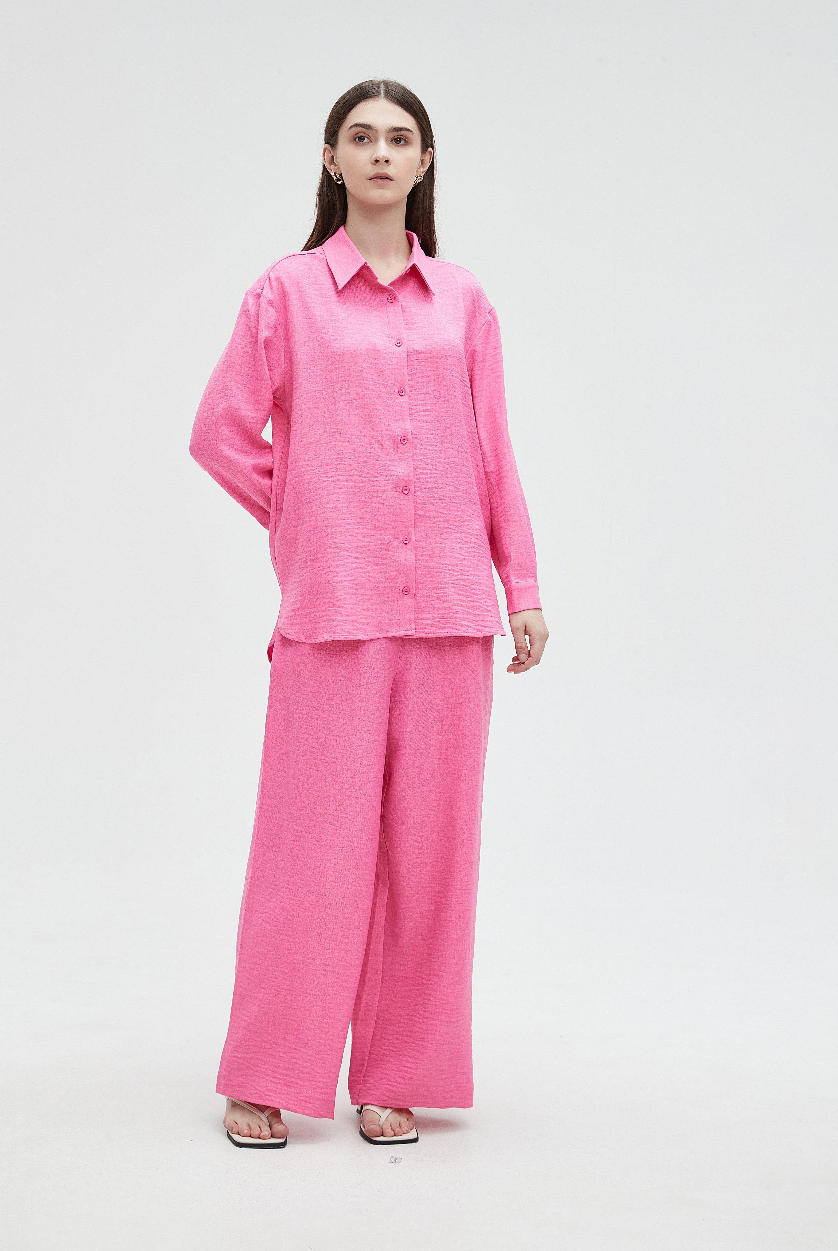 ميكا بنطلون طويل نسائي واسع كشكش من تحت الوسط