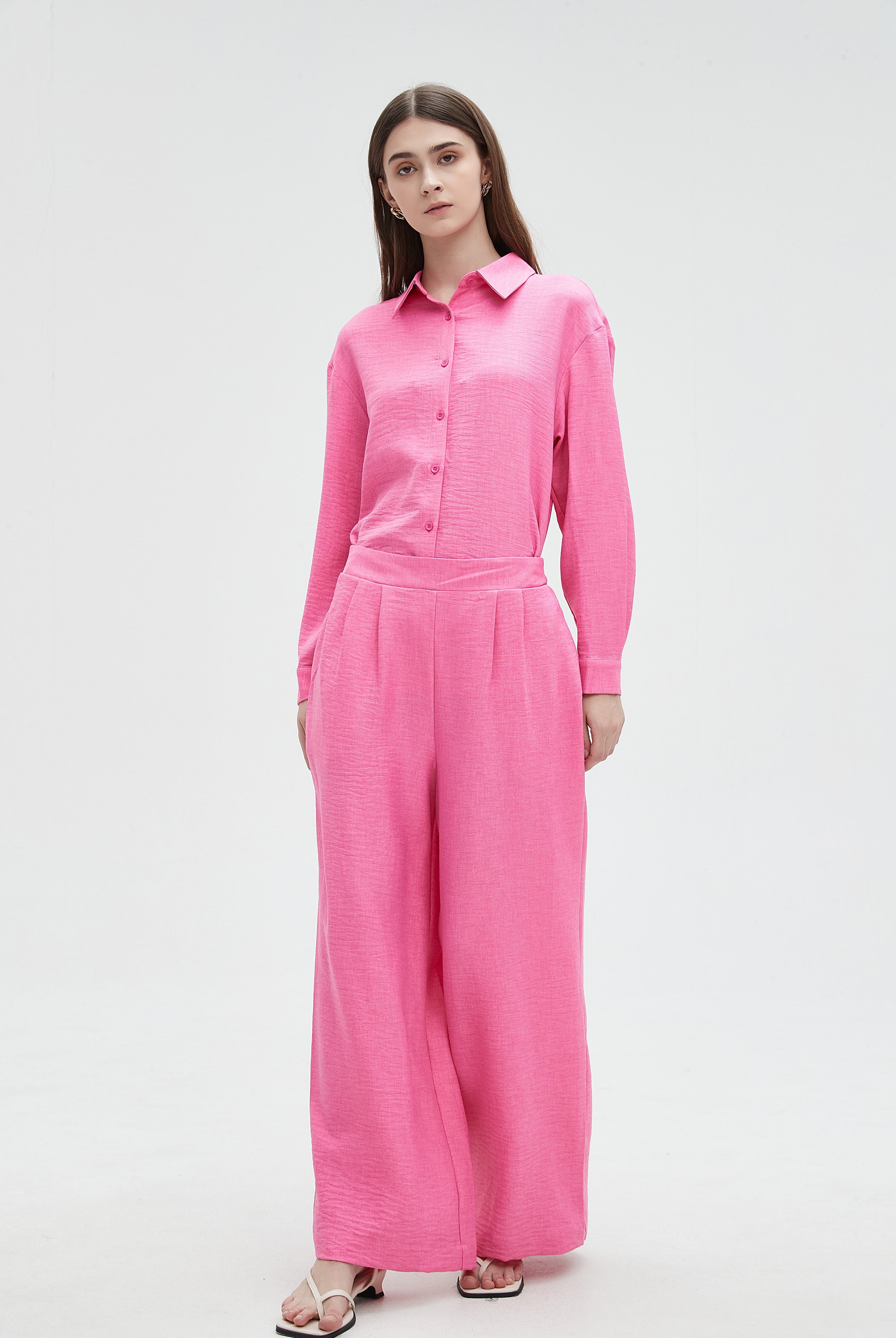 ميكا بنطلون طويل نسائي واسع كشكش من تحت الوسط