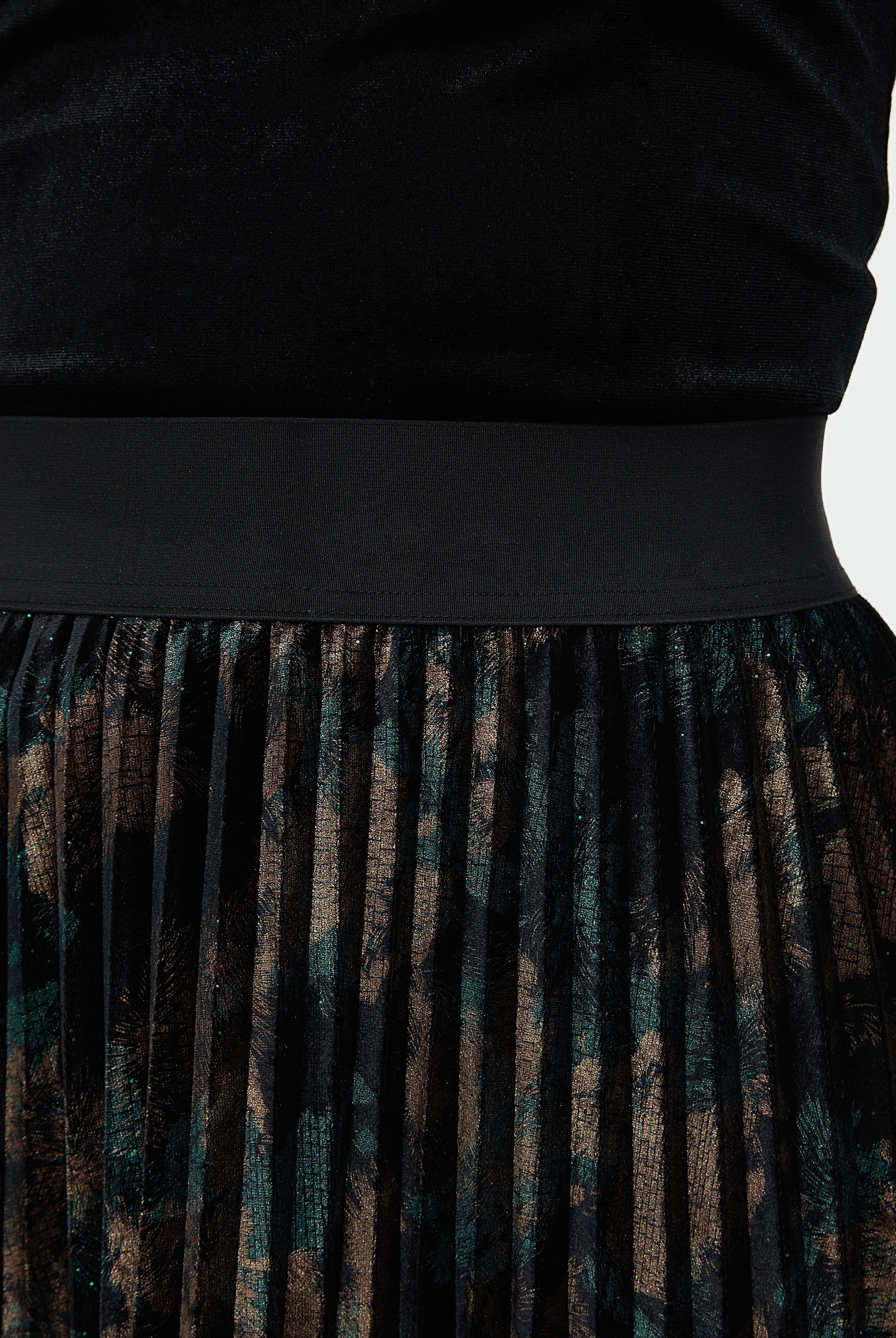 نتشي تنورة ميدي نسائية بليسيه منقوشة