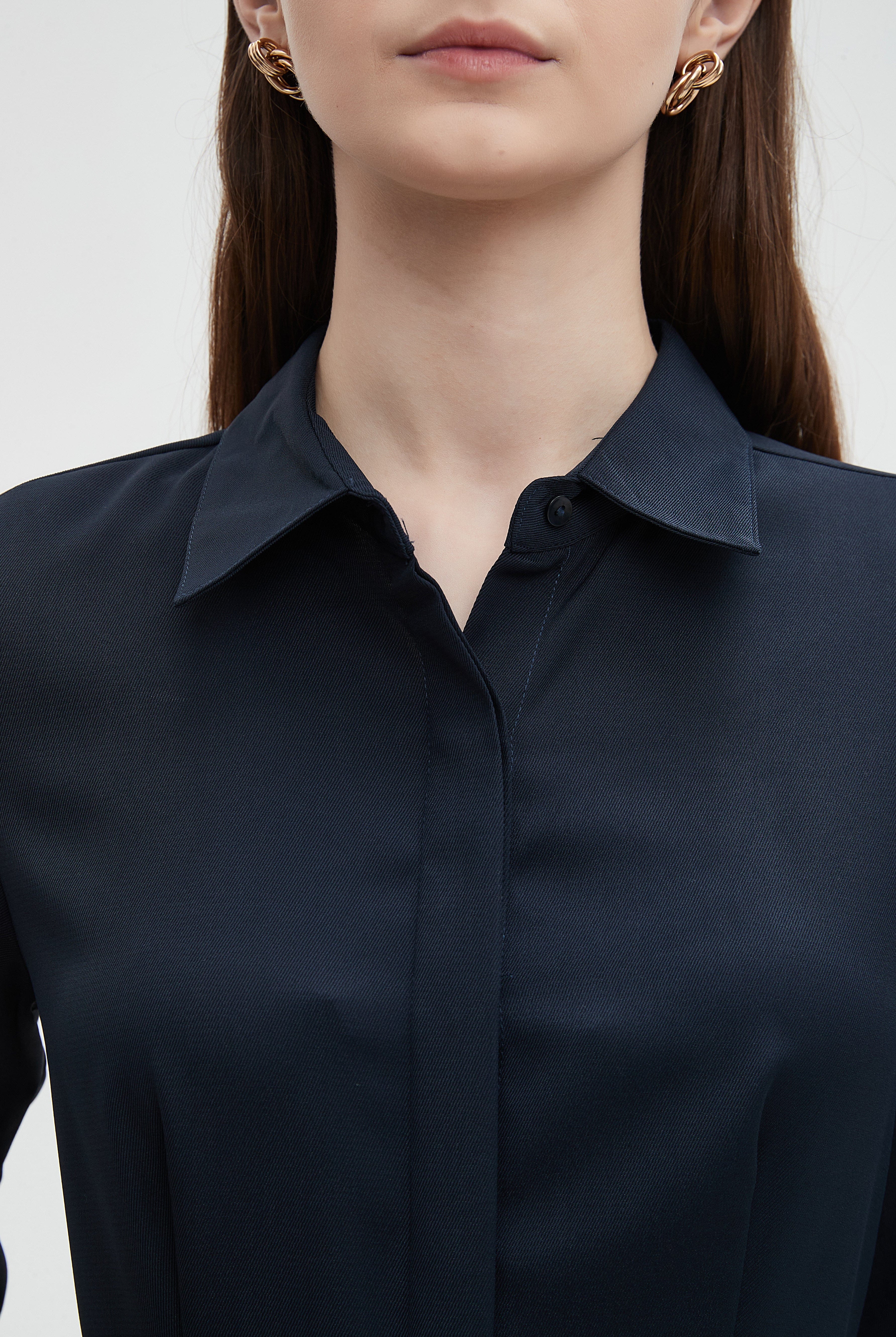 ميكا بلوزة نسائية بياقة 3/4 كم